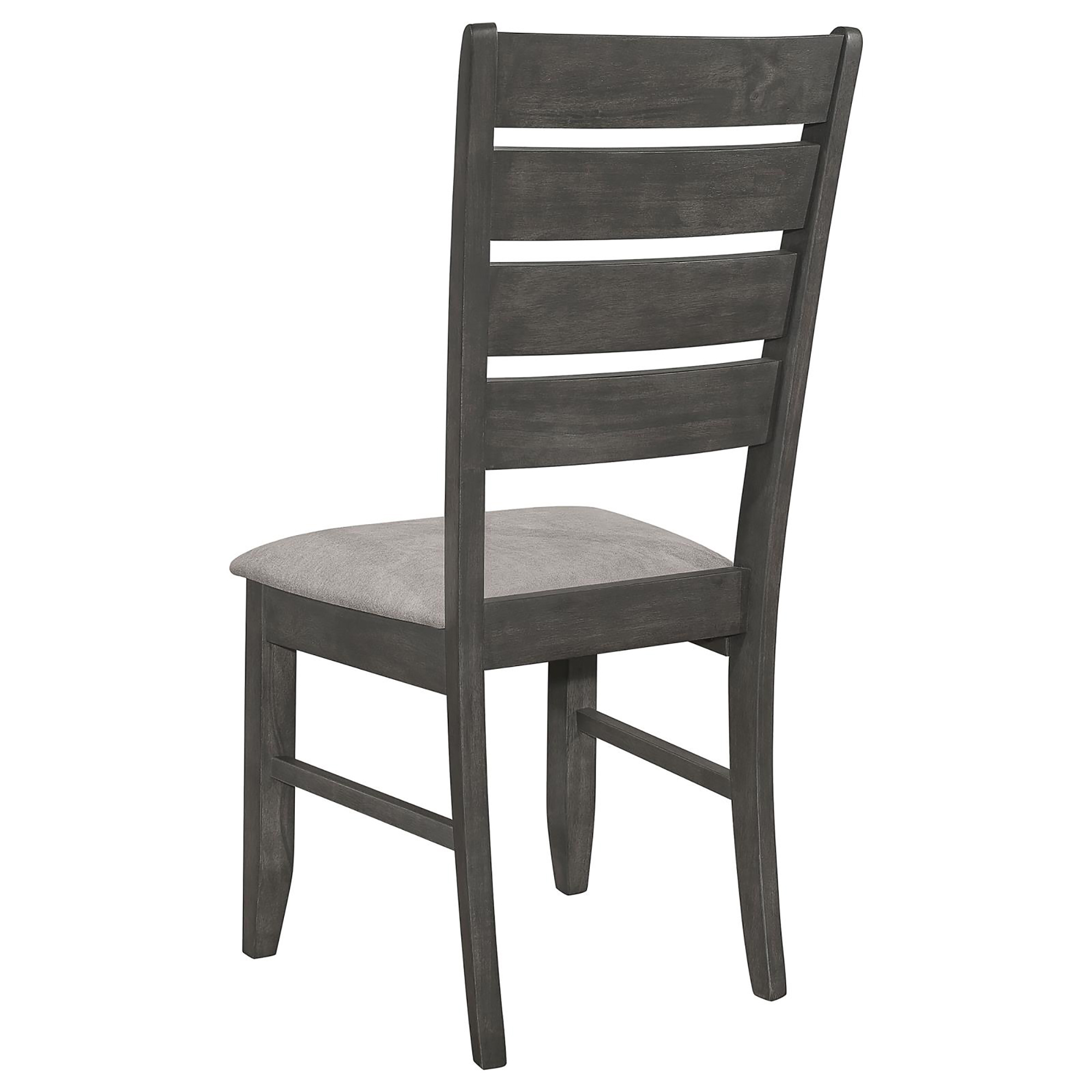 Grey and Dark Grey Padded Seat Side Chairs (Set of 2)