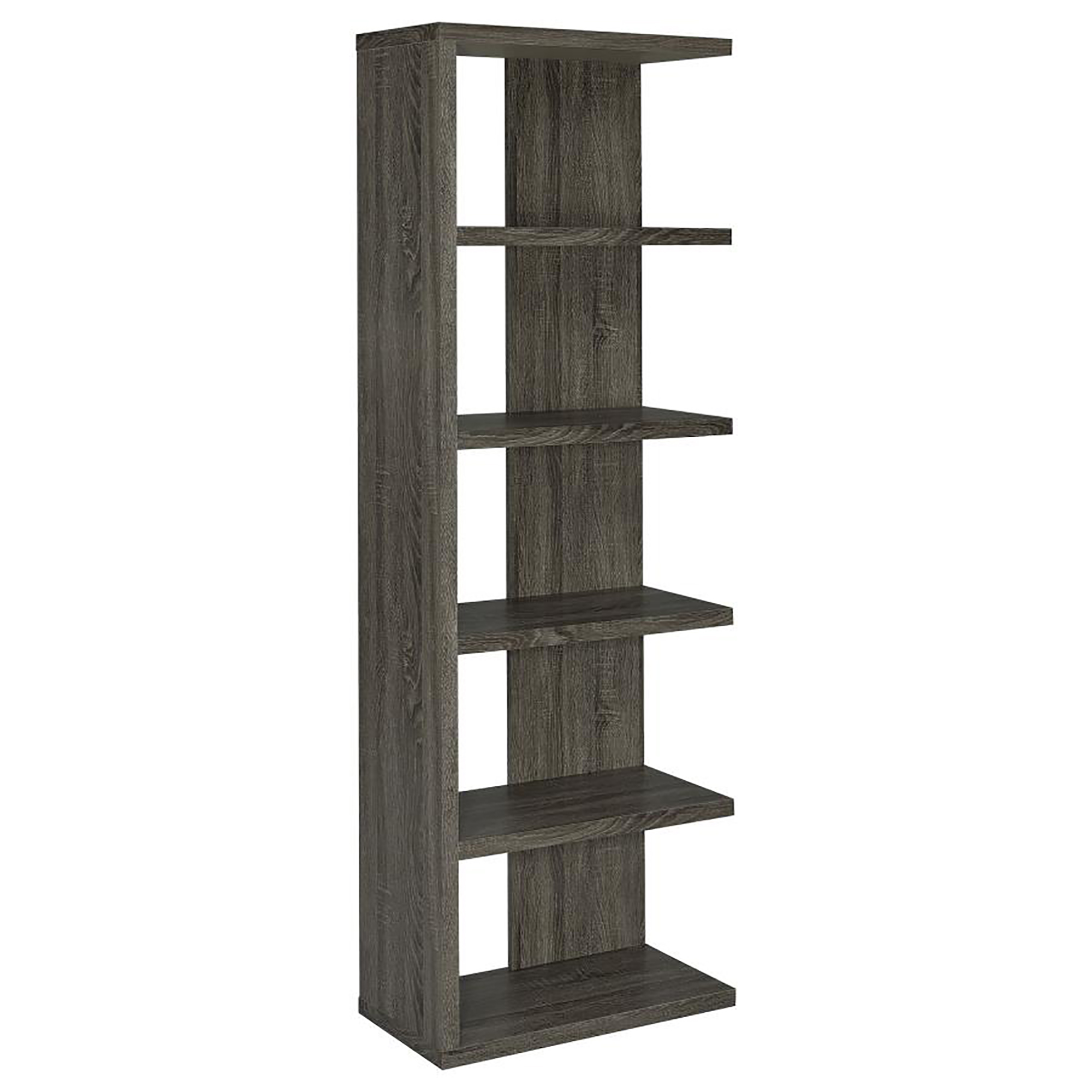 Weathered Grey 5-shelf Bookcase