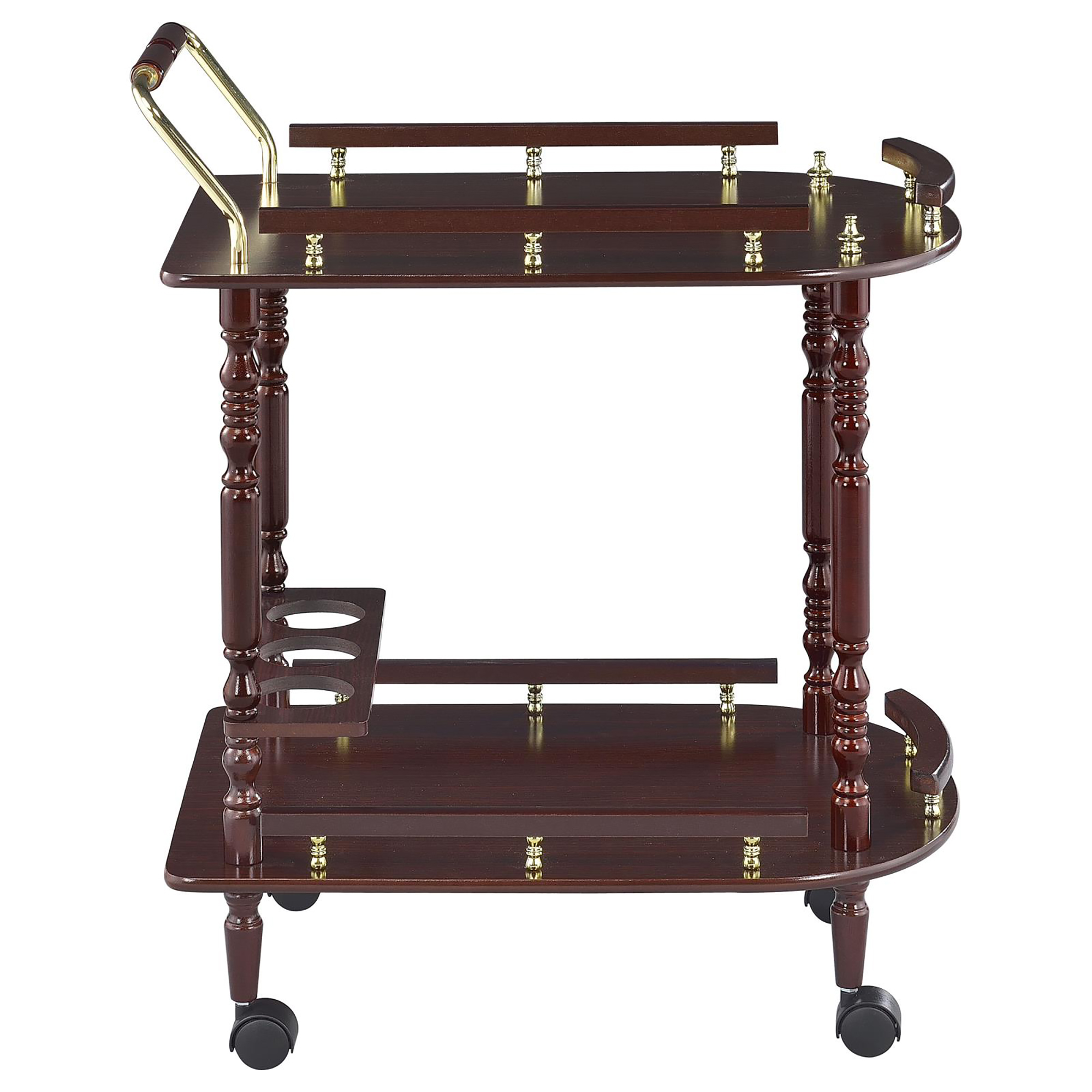 Merlot and Brass 2-shelf Serving Cart