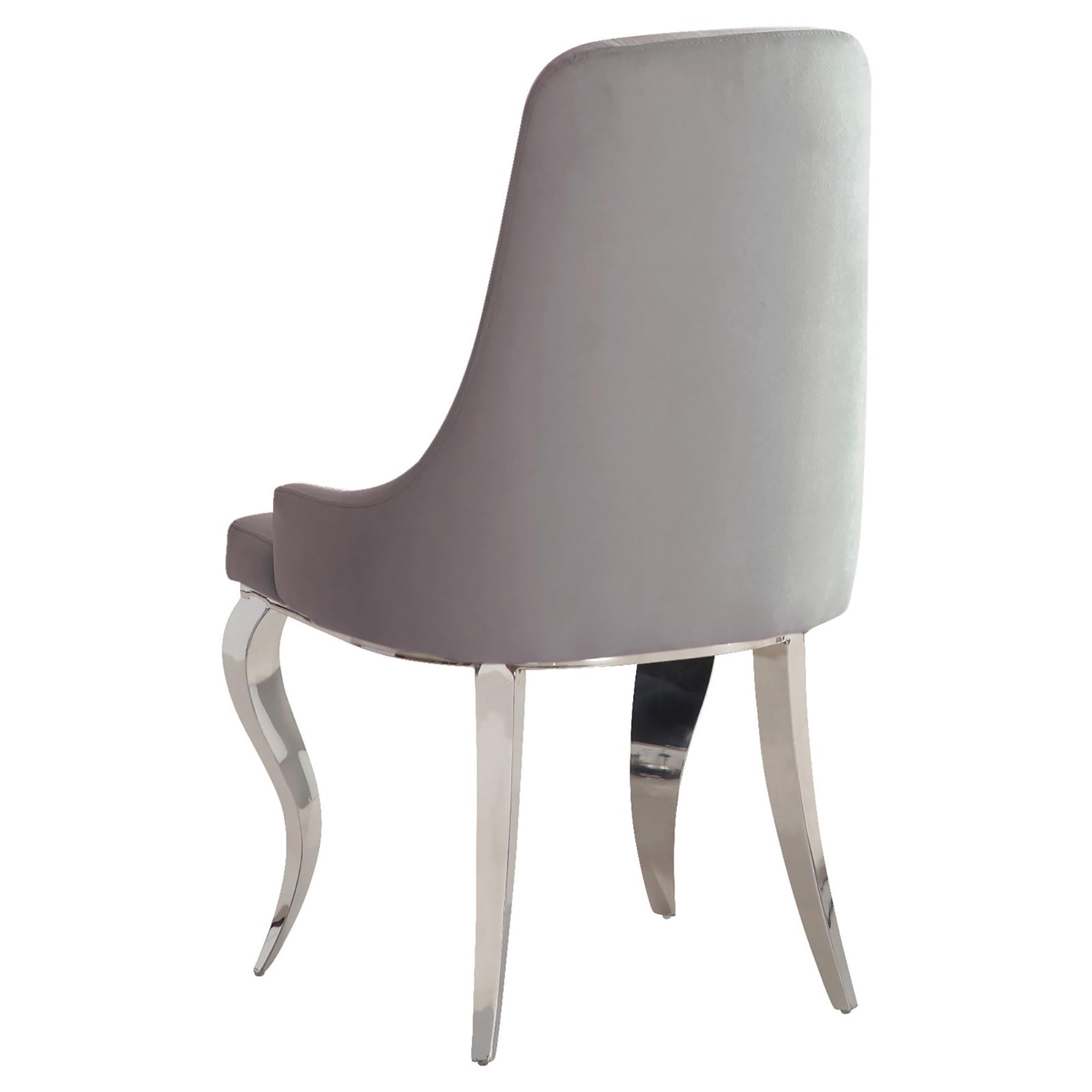 Grey and Chrome Upholstered Back Dining Chairs (Set of 2)