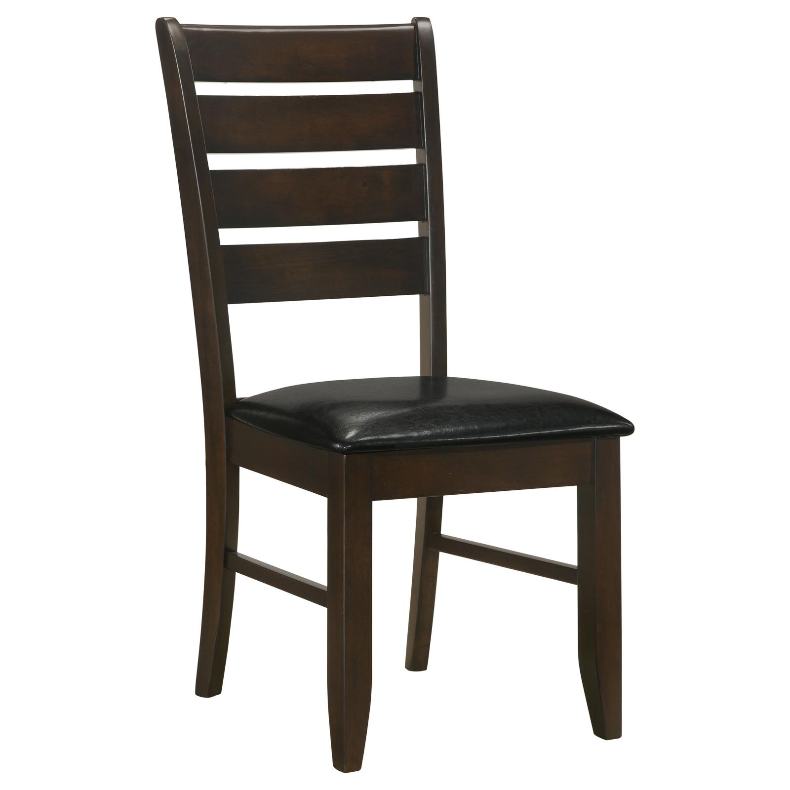 Cappuccino and Black Padded Seat Side Chairs (Set of 2)