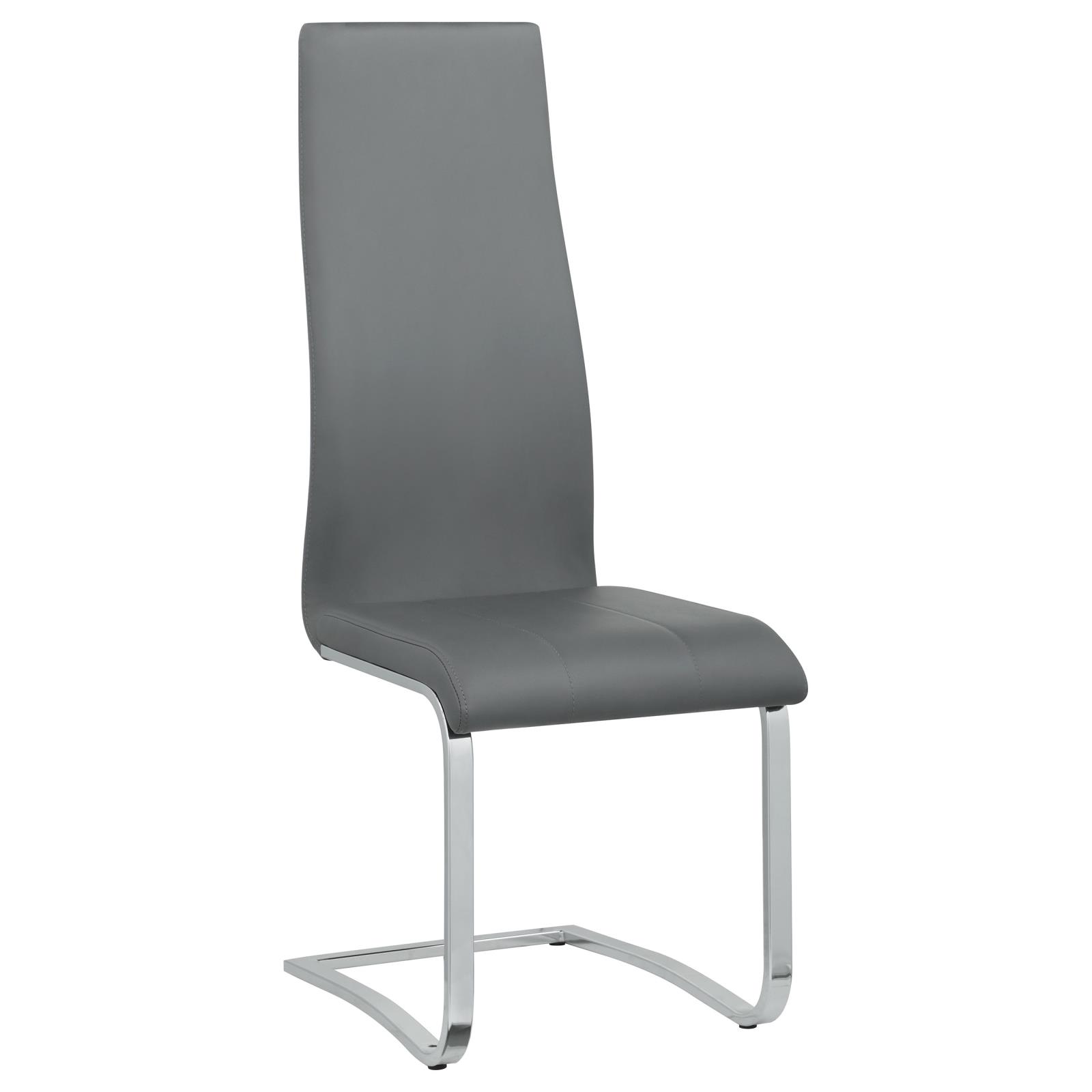 Grey and Chrome High Back Side Chairs (Set of 4)