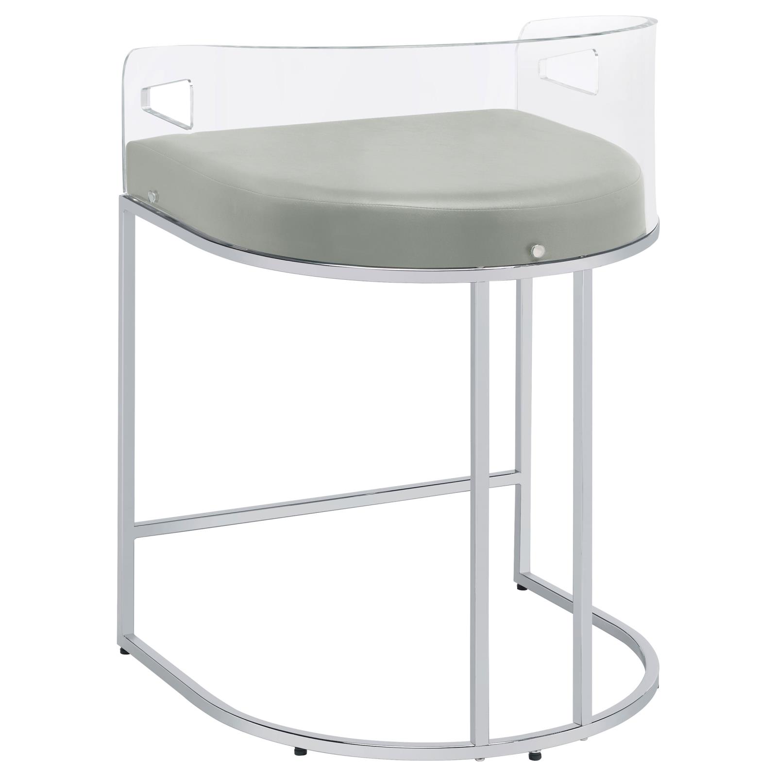 Grey and Chrome Acrylic Back Stools (Set of 2)