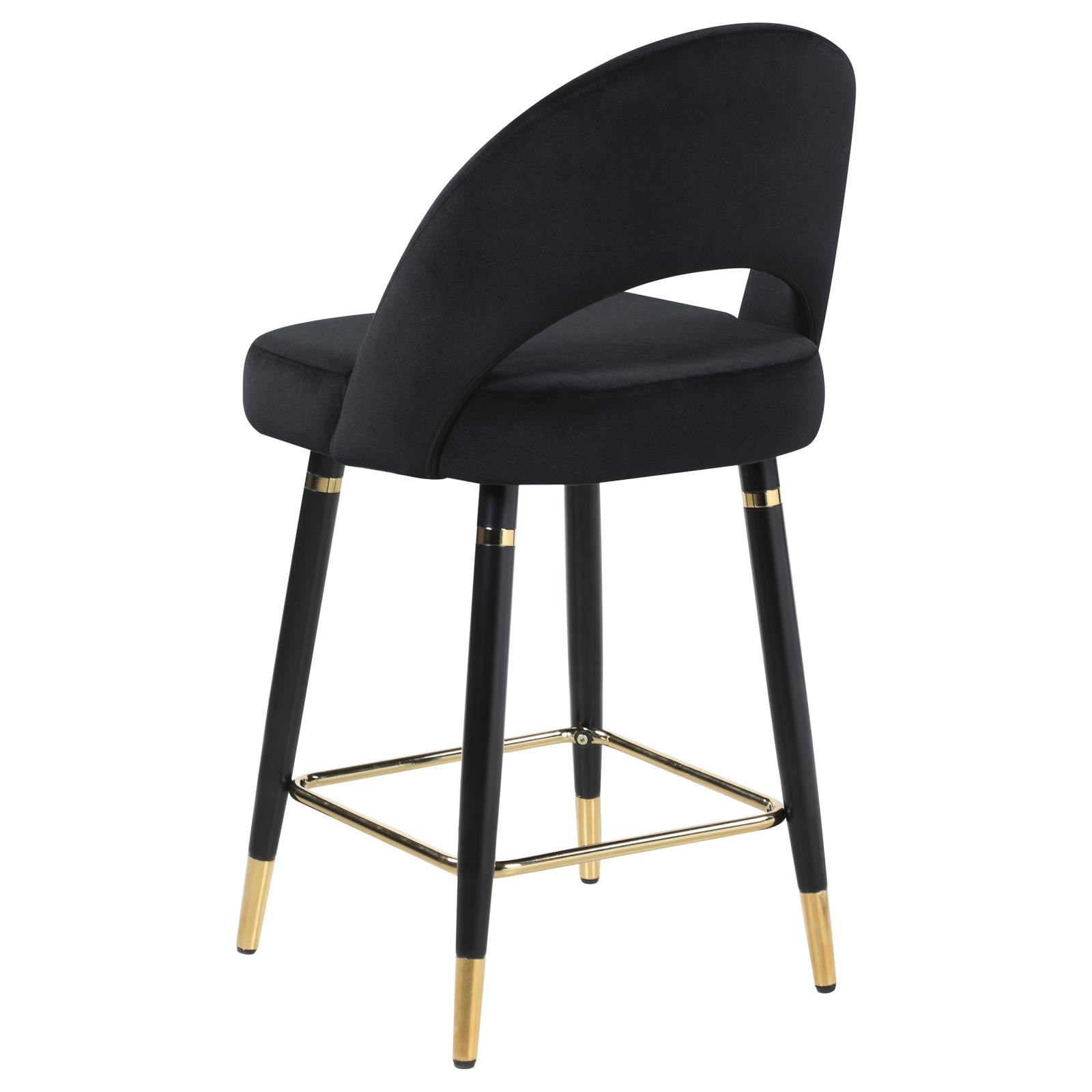 Black Open Back Counter Height Stools (Set of 2)