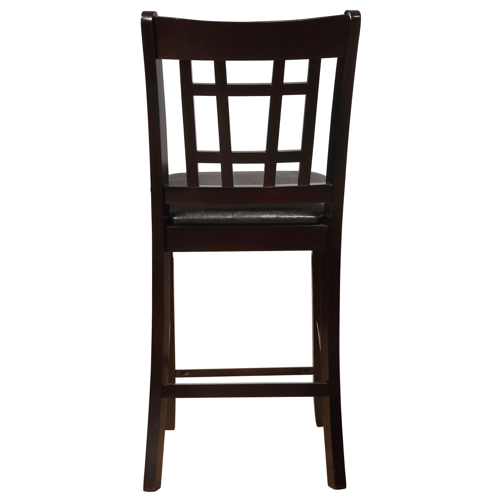 Black and Espresso Lattice Back Counter Height Stools (Set of 2)