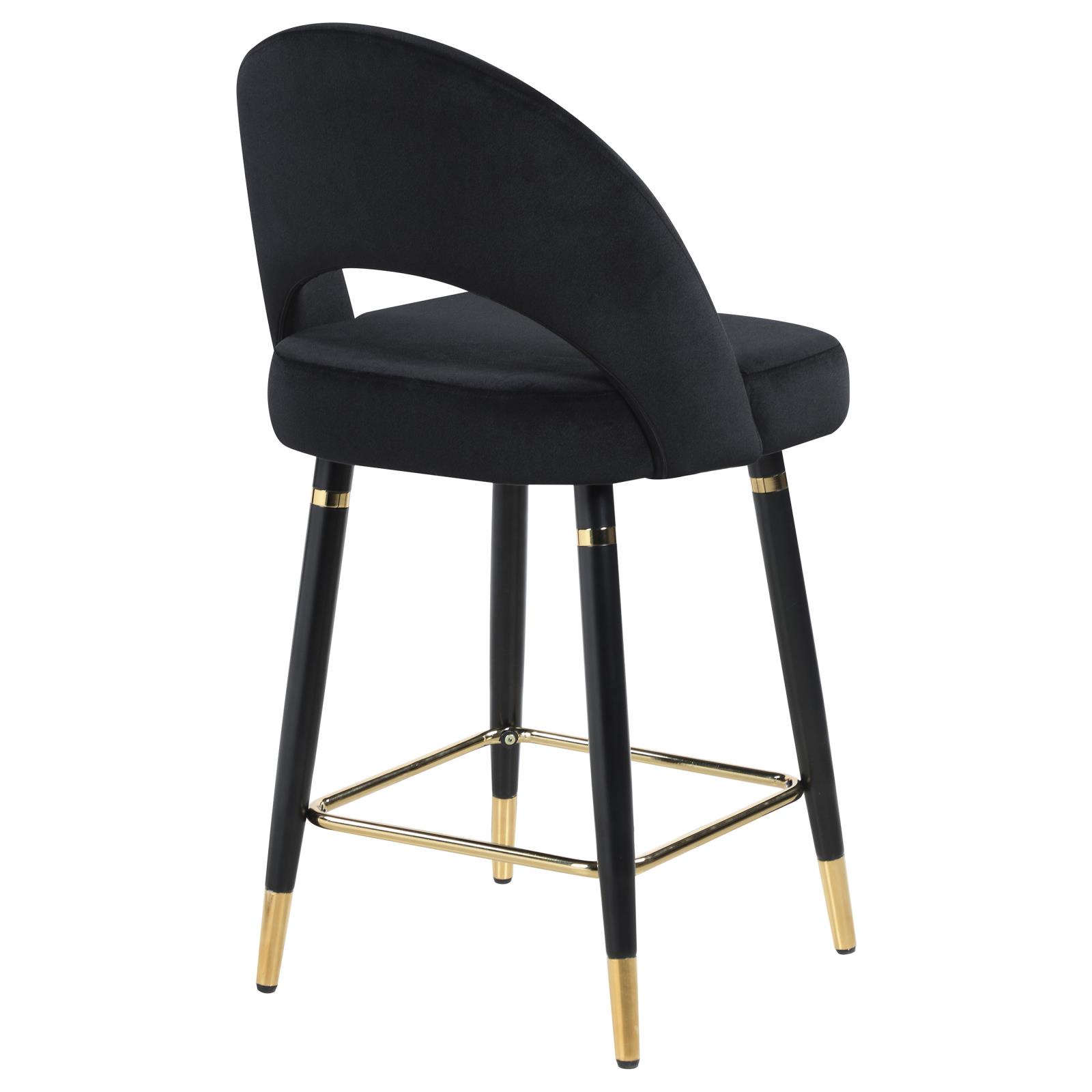 Black Open Back Counter Height Stools (Set of 2)