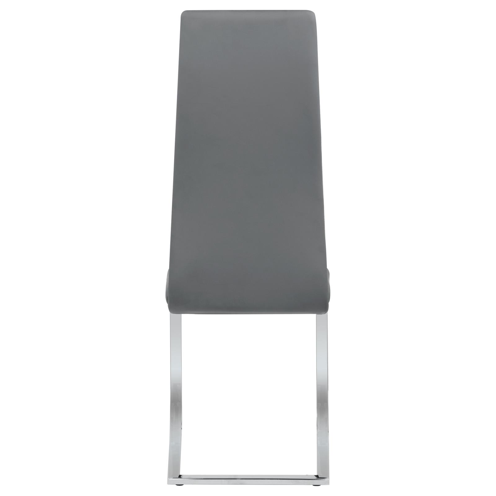 Grey and Chrome High Back Side Chairs (Set of 4)