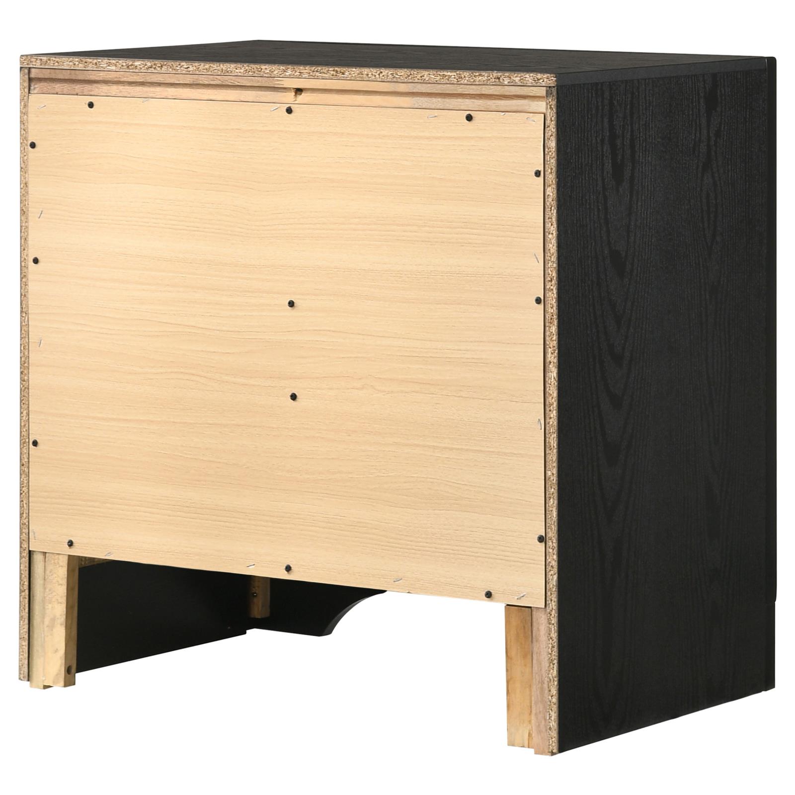 Black 2-drawer Nightstand with Hidden Jewelry Tray