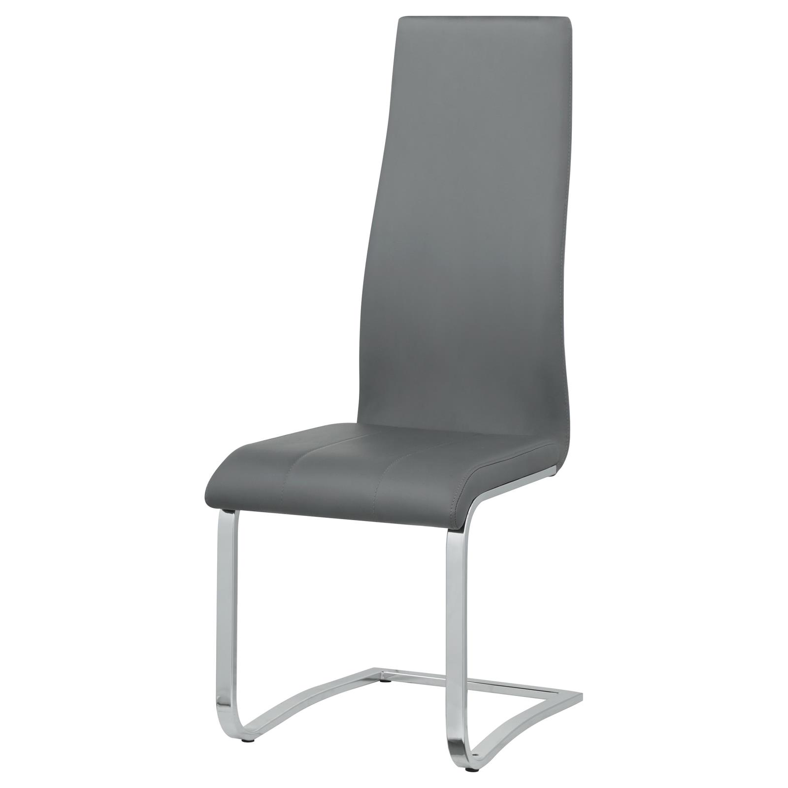 Grey and Chrome High Back Side Chairs (Set of 4)