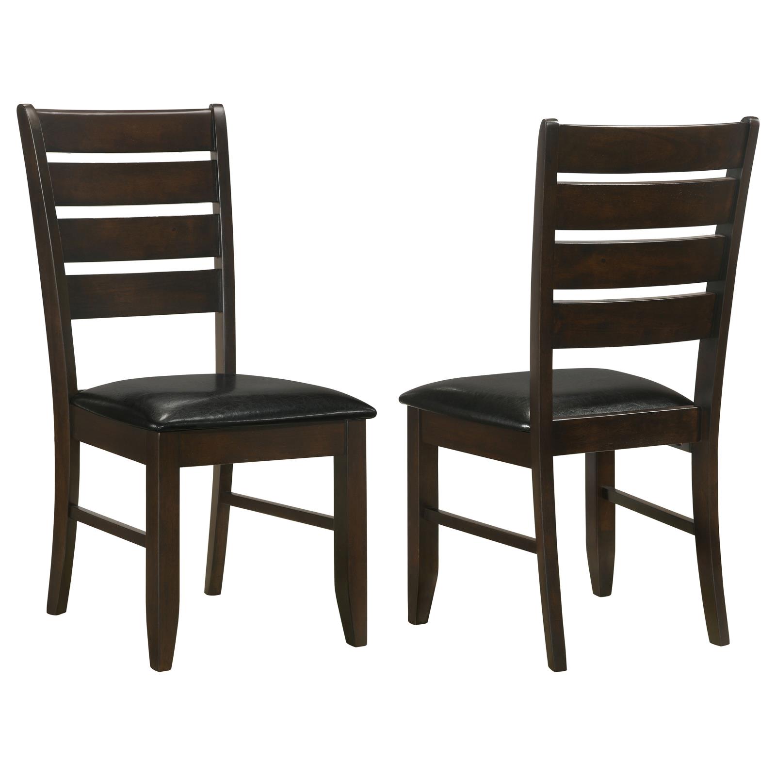 Cappuccino and Black Padded Seat Side Chairs (Set of 2)