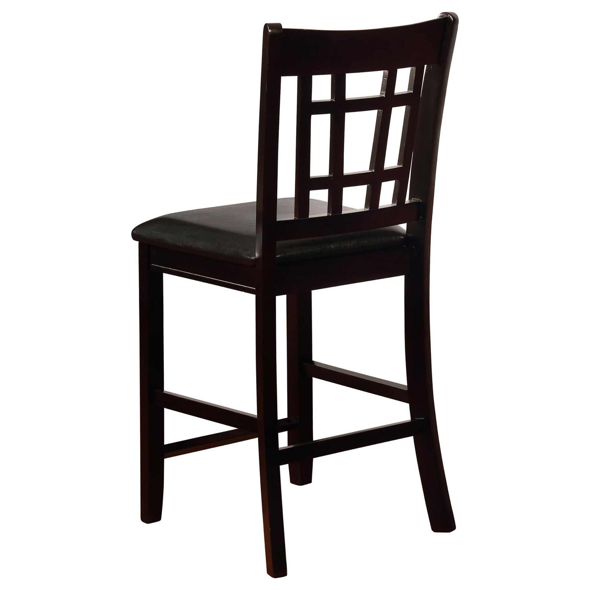 Black and Espresso Lattice Back Counter Height Stools (Set of 2)