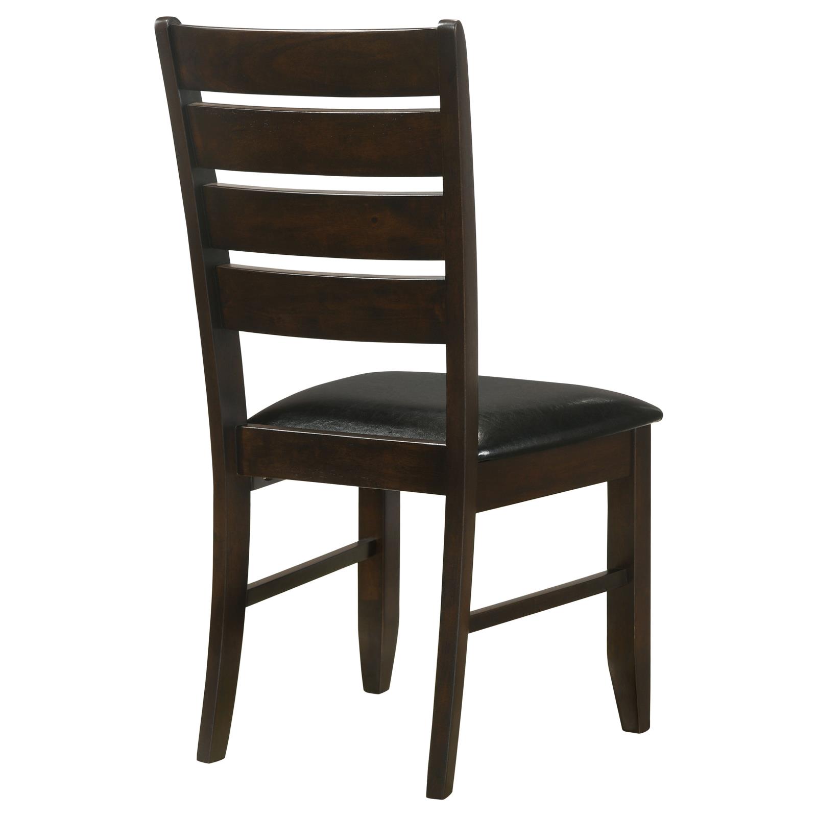 Cappuccino and Black Padded Seat Side Chairs (Set of 2)