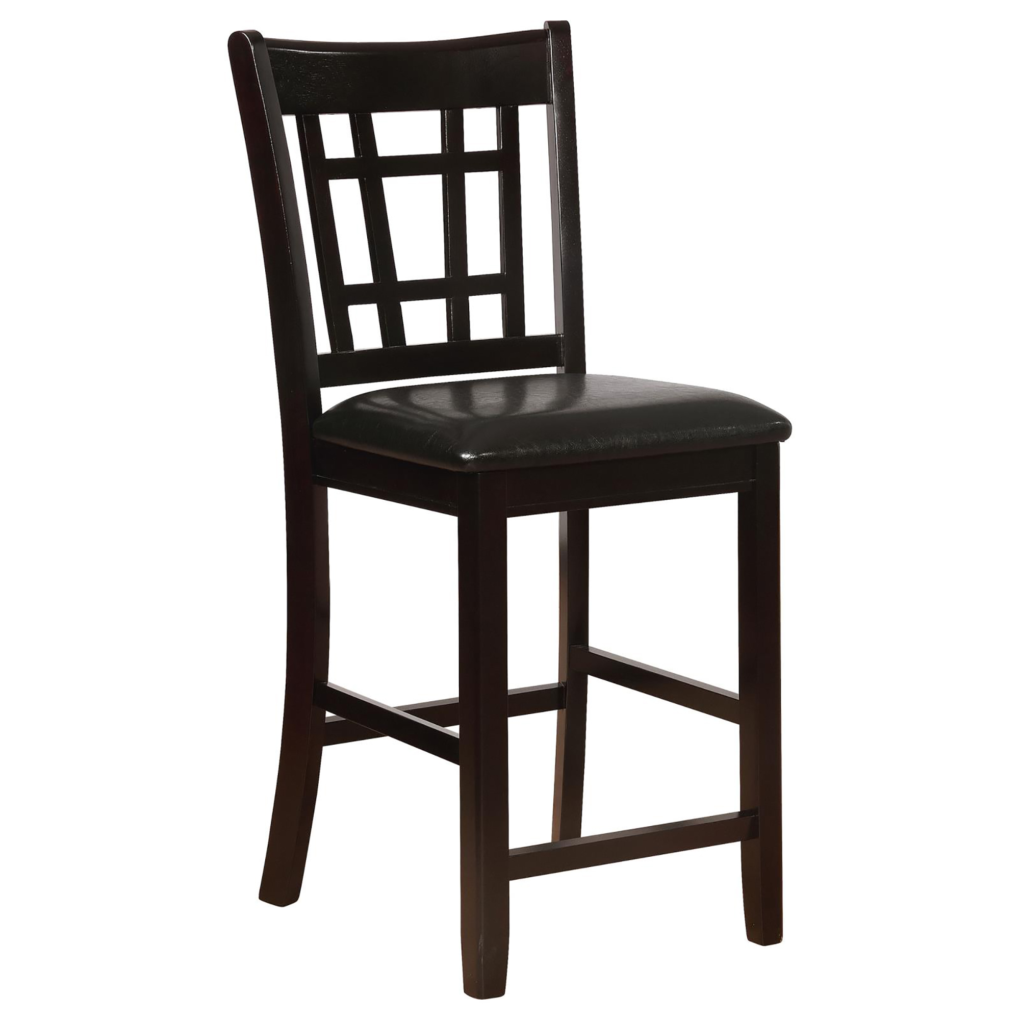 Black and Espresso Lattice Back Counter Height Stools (Set of 2)