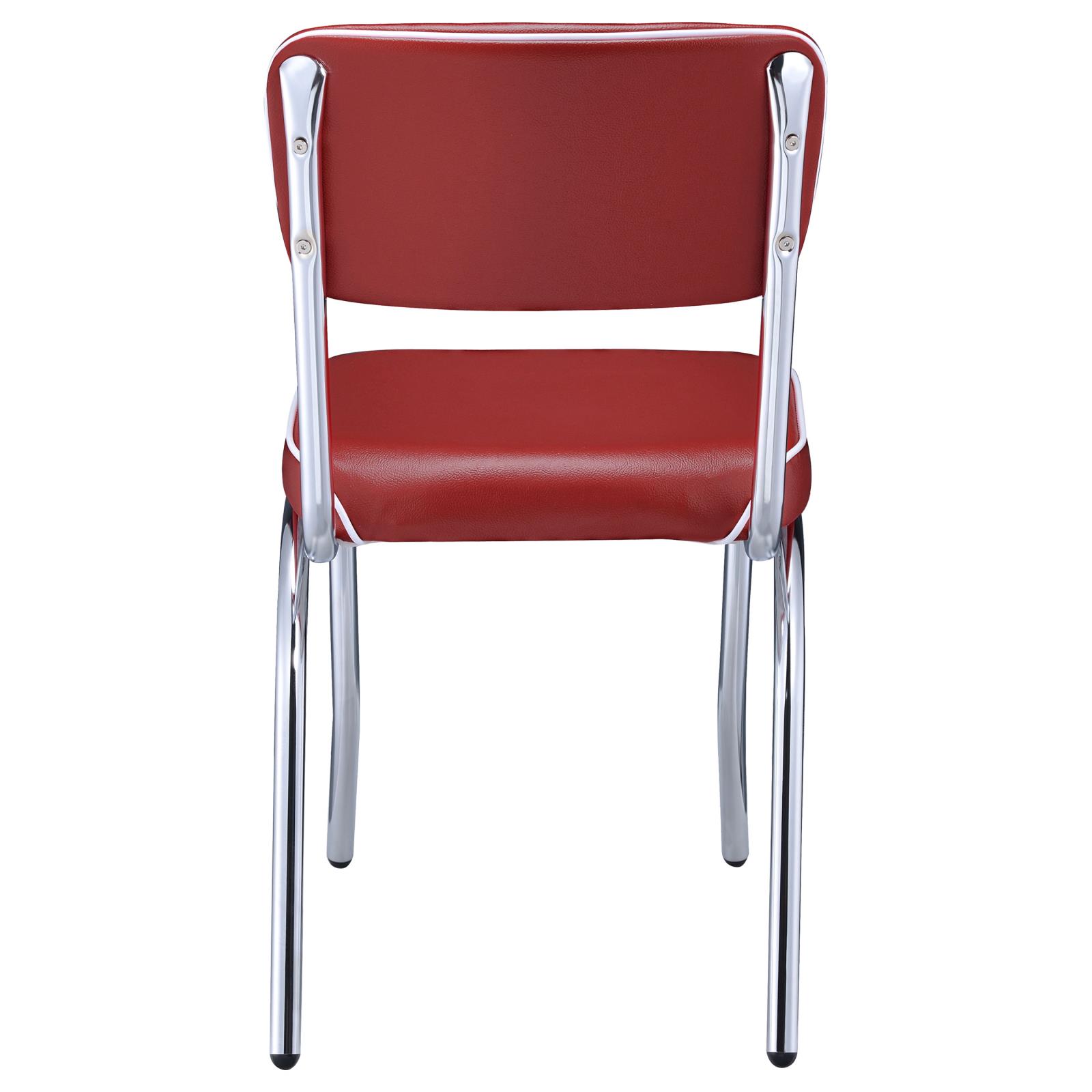 Red and Chrome Upholstered Side Chairs (Set of 2)