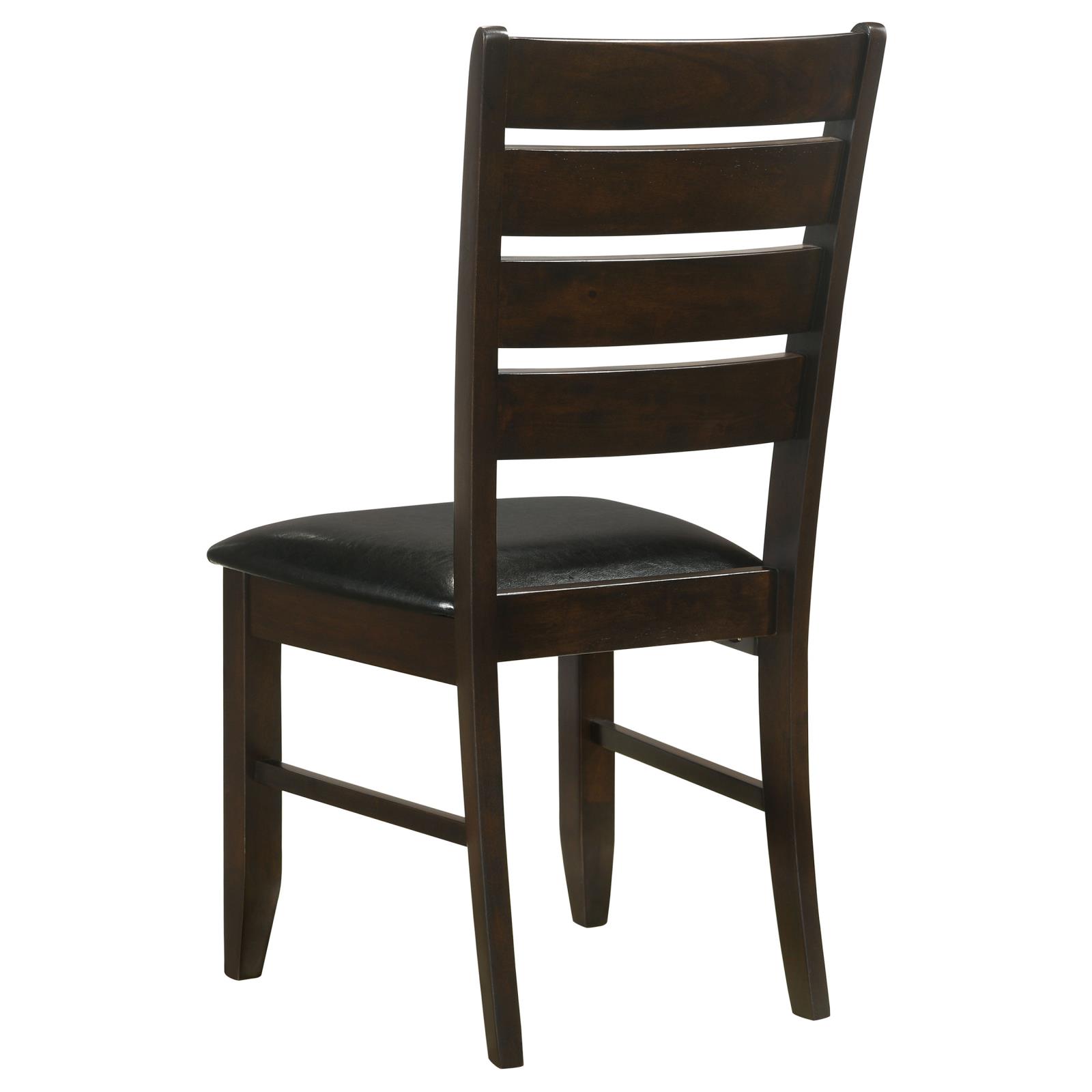 Cappuccino and Black Padded Seat Side Chairs (Set of 2)