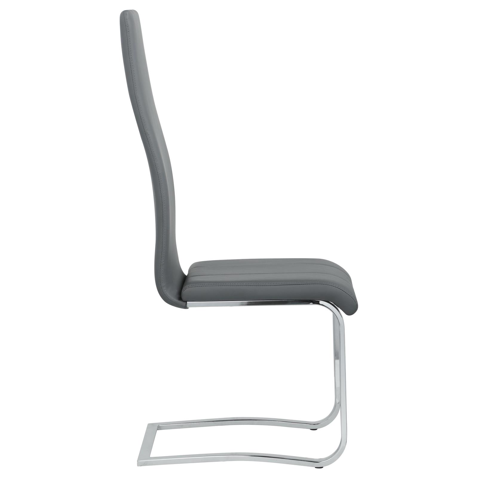 Grey and Chrome High Back Side Chairs (Set of 4)