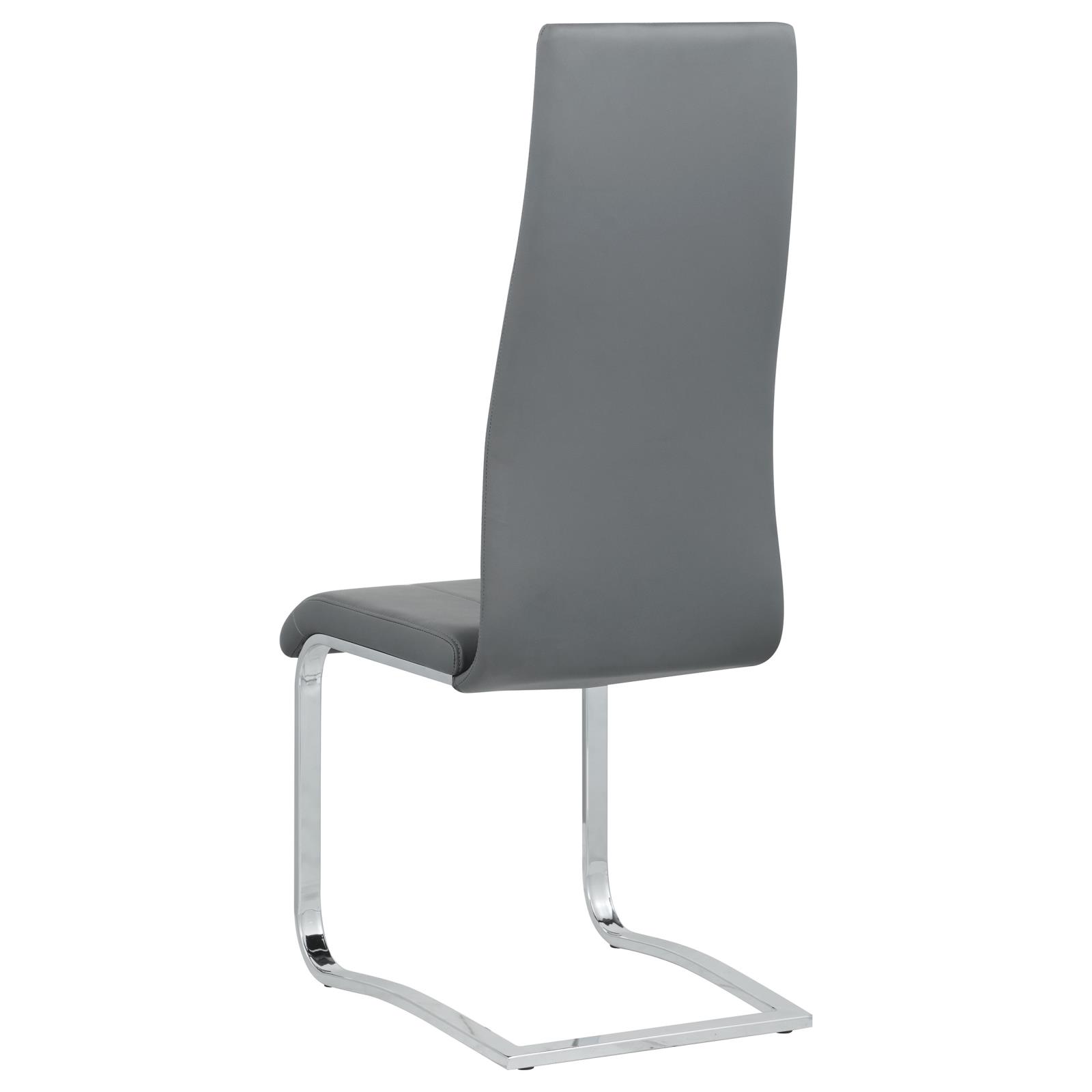 Grey and Chrome High Back Side Chairs (Set of 4)