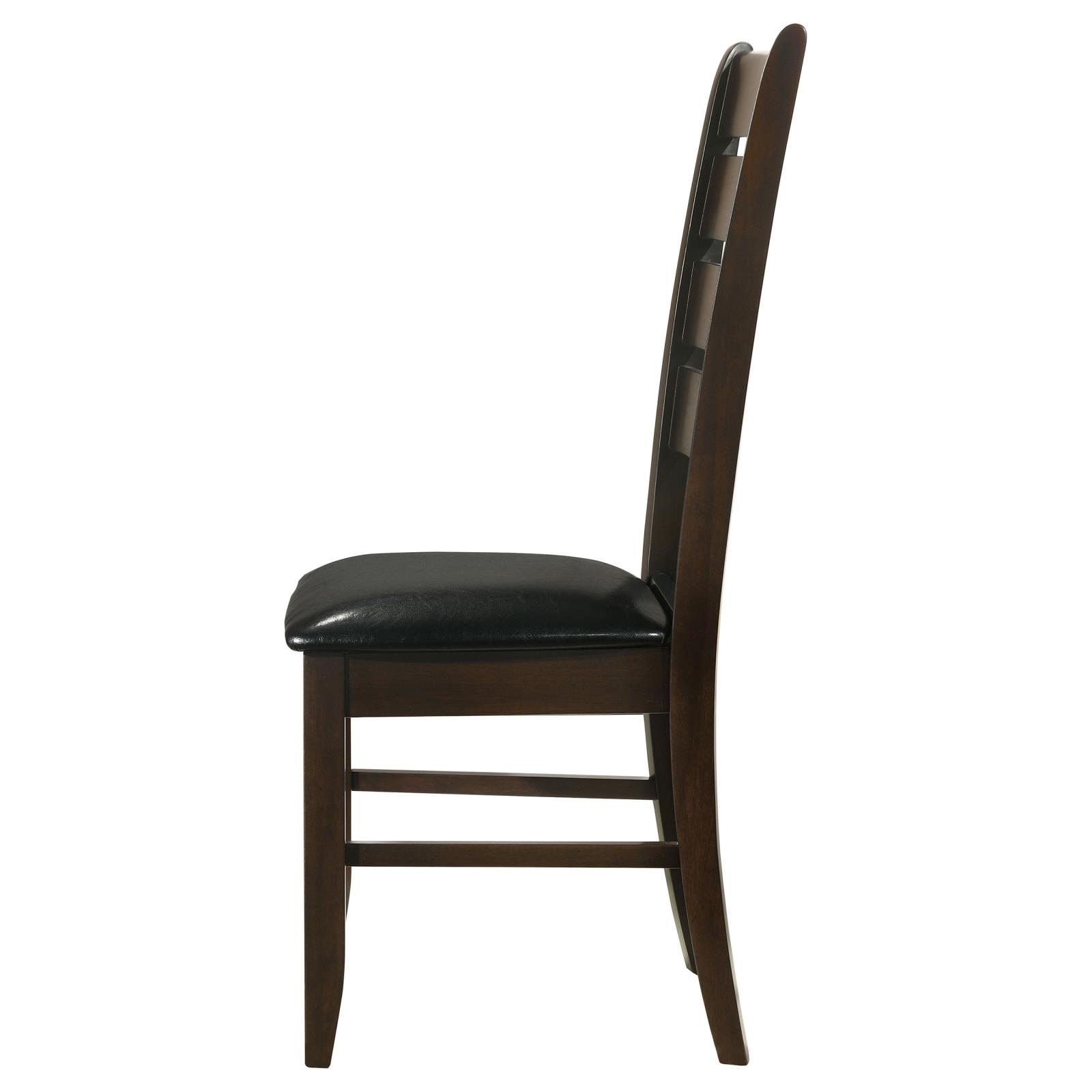 Cappuccino and Black Padded Seat Side Chairs (Set of 2)