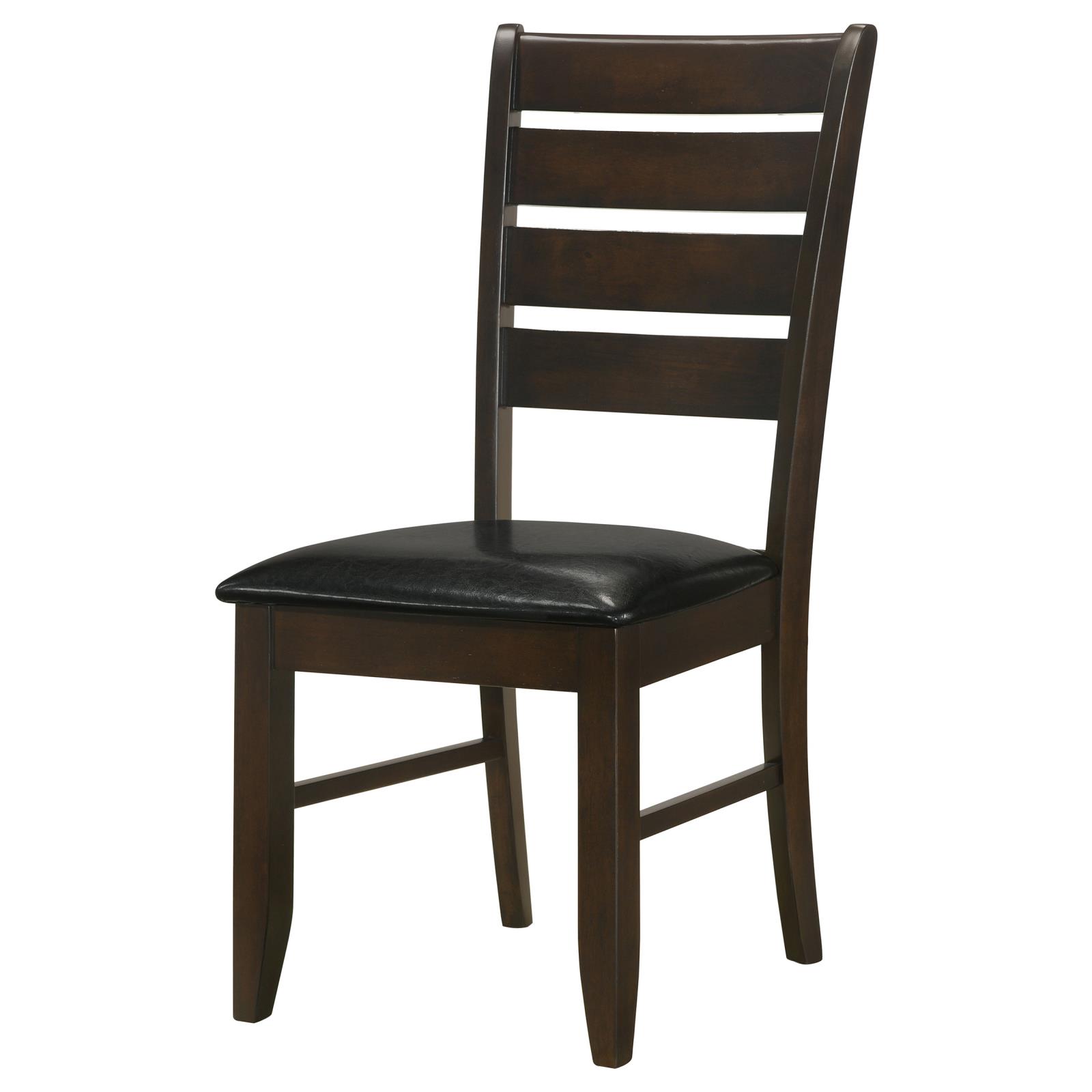 Cappuccino and Black Padded Seat Side Chairs (Set of 2)