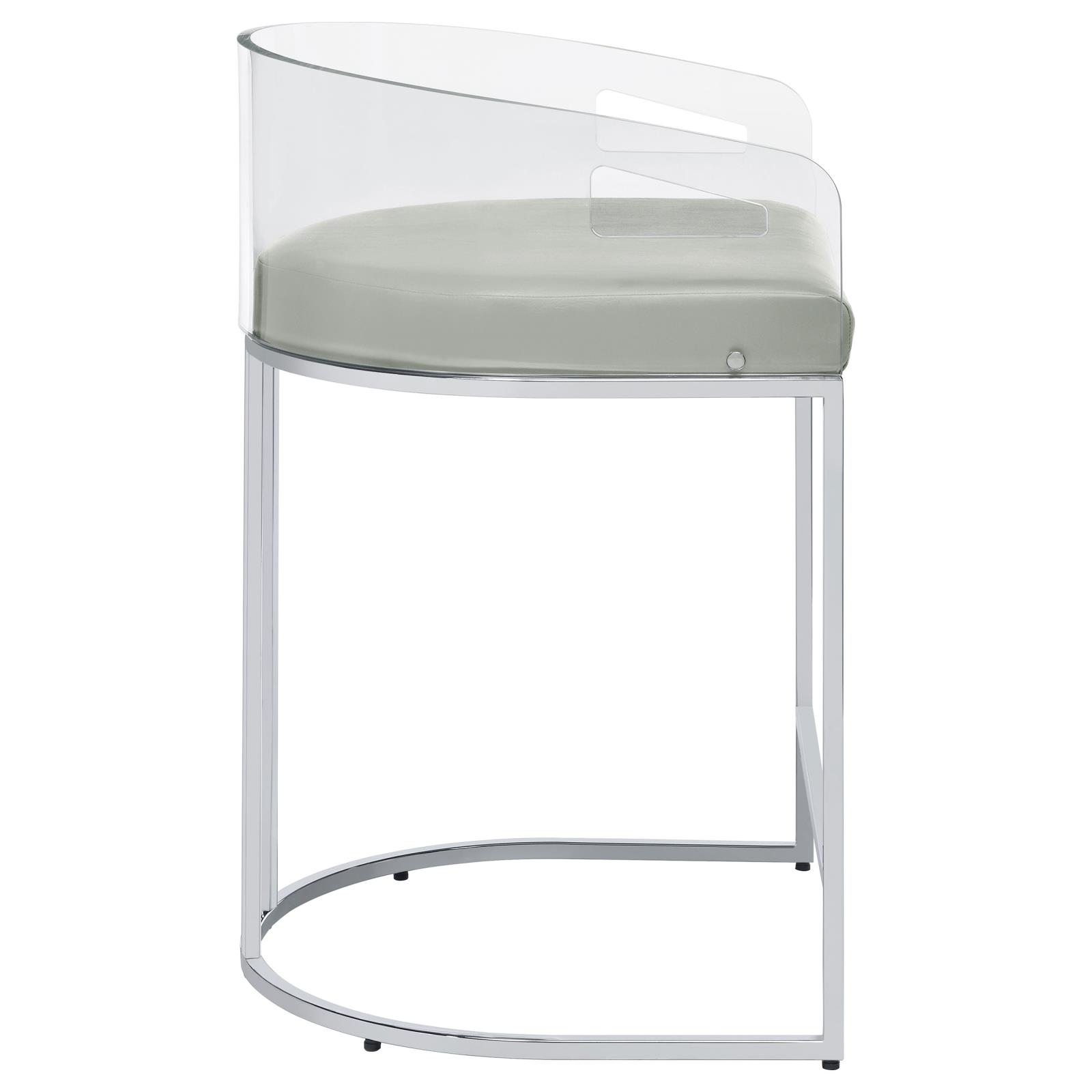 Grey and Chrome Acrylic Back Stools (Set of 2)