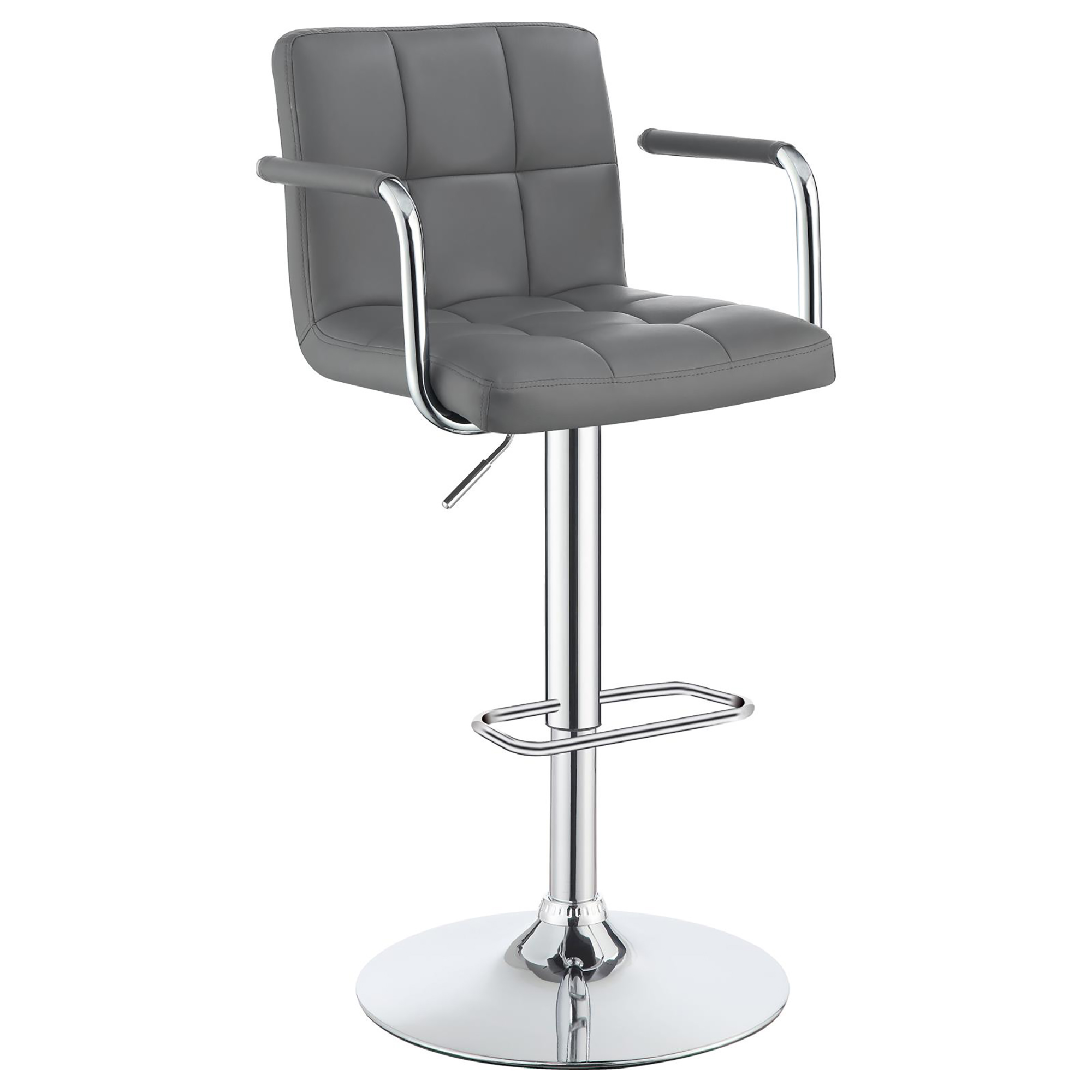 Grey and Chrome Adjustable Bar Stool