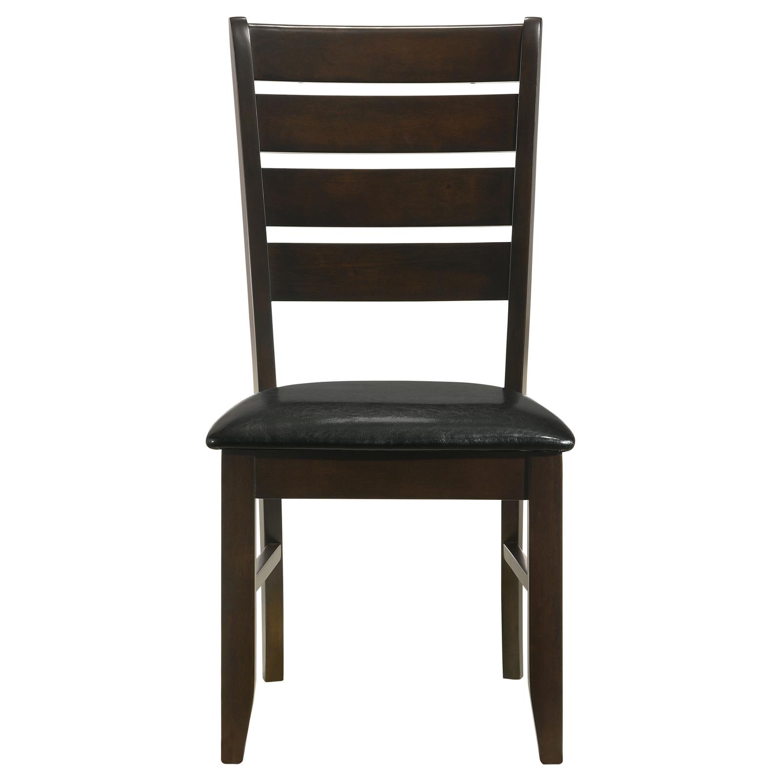 Cappuccino and Black Padded Seat Side Chairs (Set of 2)