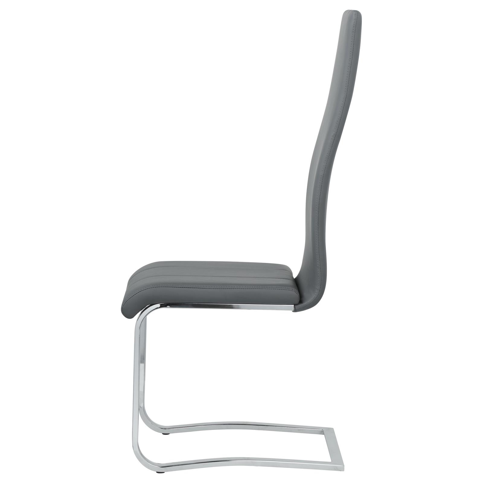 Grey and Chrome High Back Side Chairs (Set of 4)