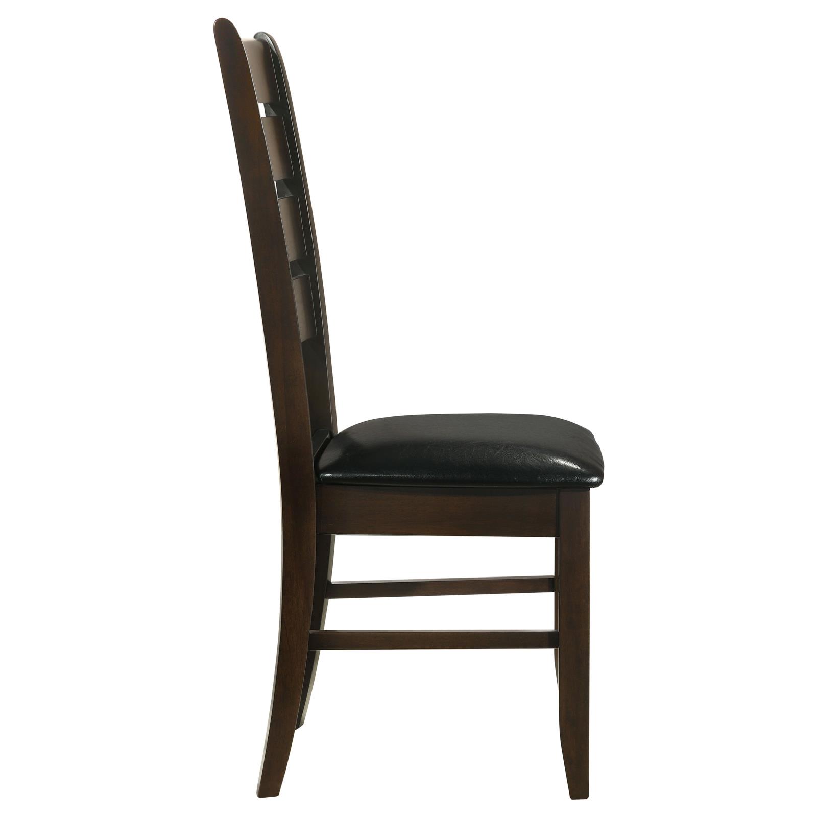 Cappuccino and Black Padded Seat Side Chairs (Set of 2)