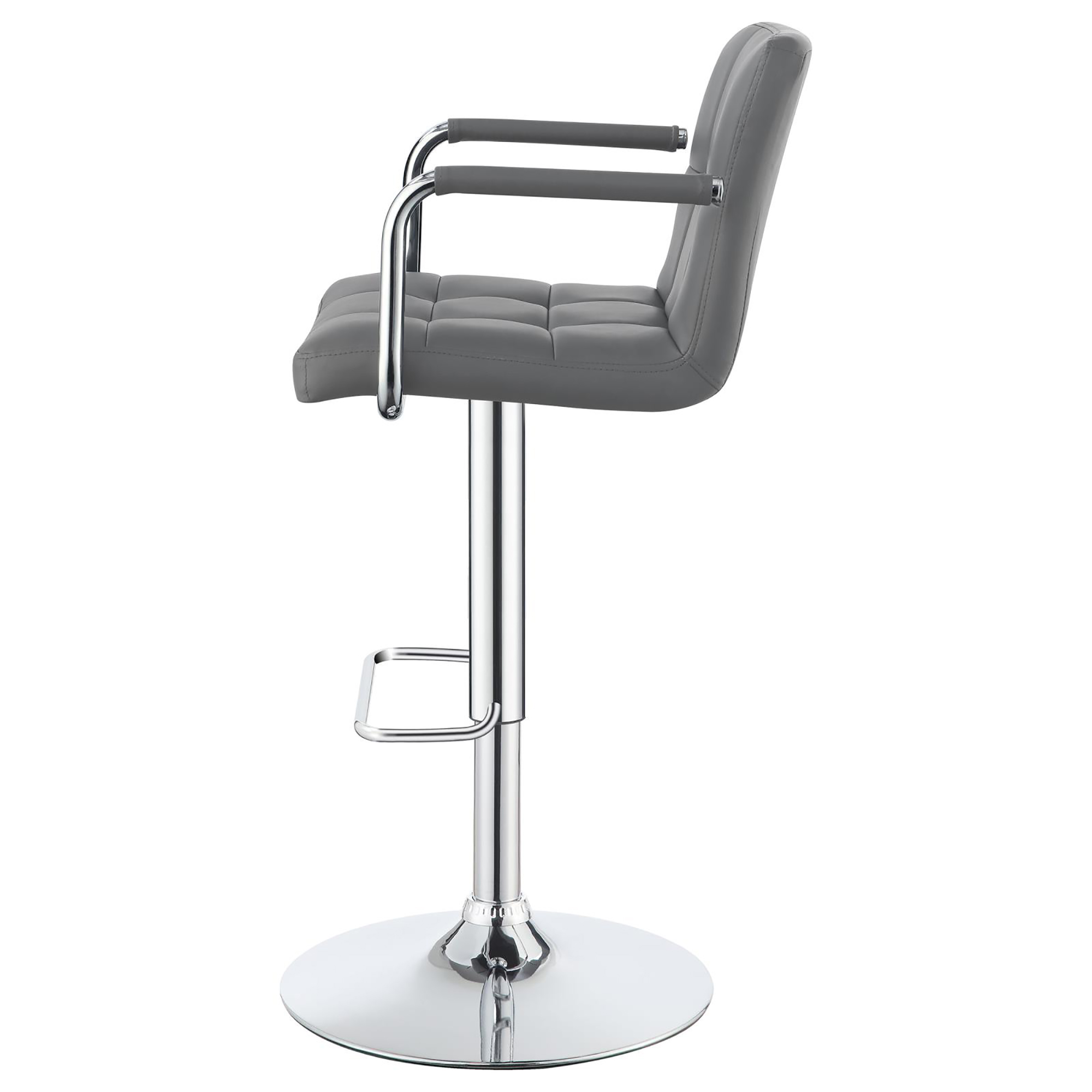 Grey and Chrome Adjustable Bar Stool