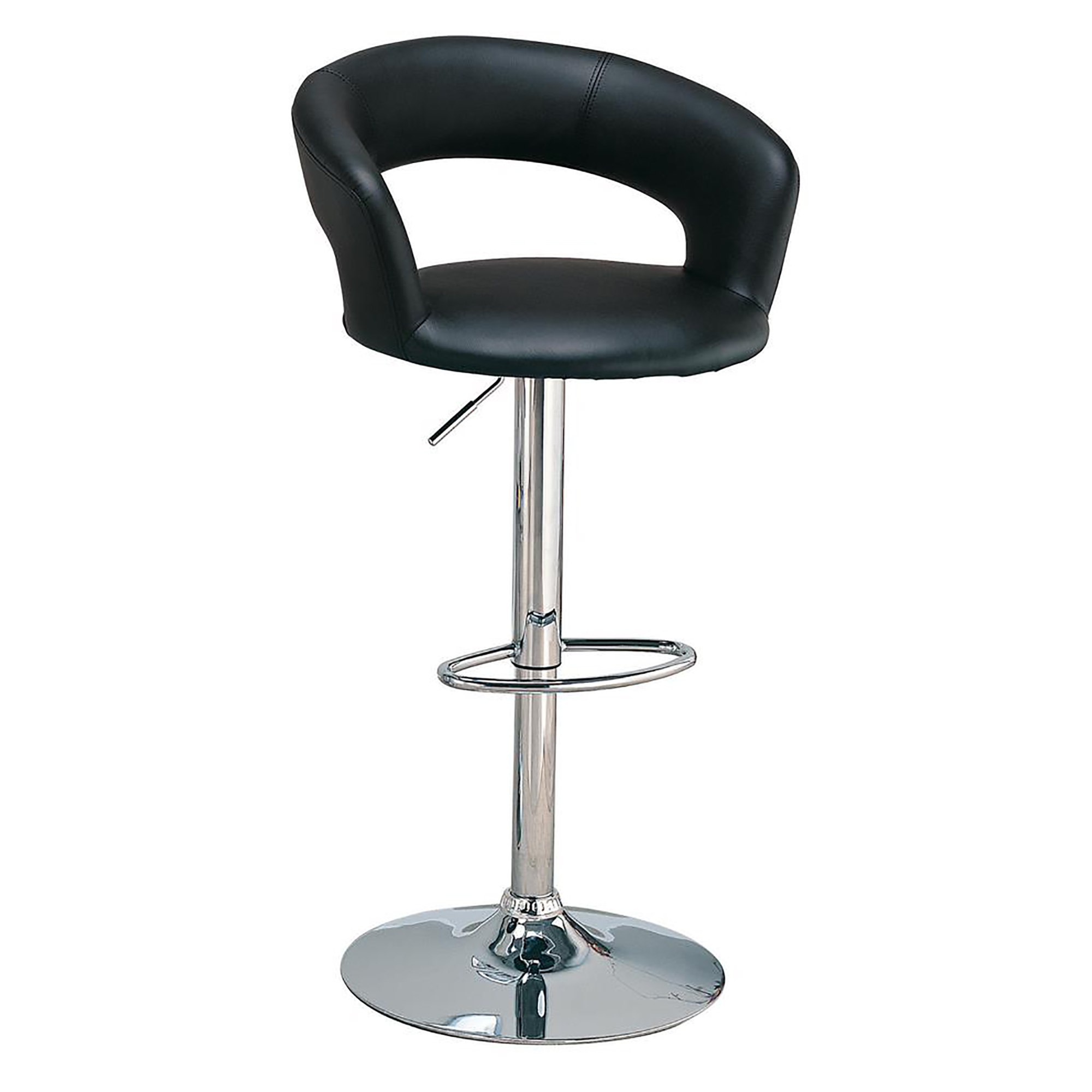 Black and Chrome Adjustable Bar Stool