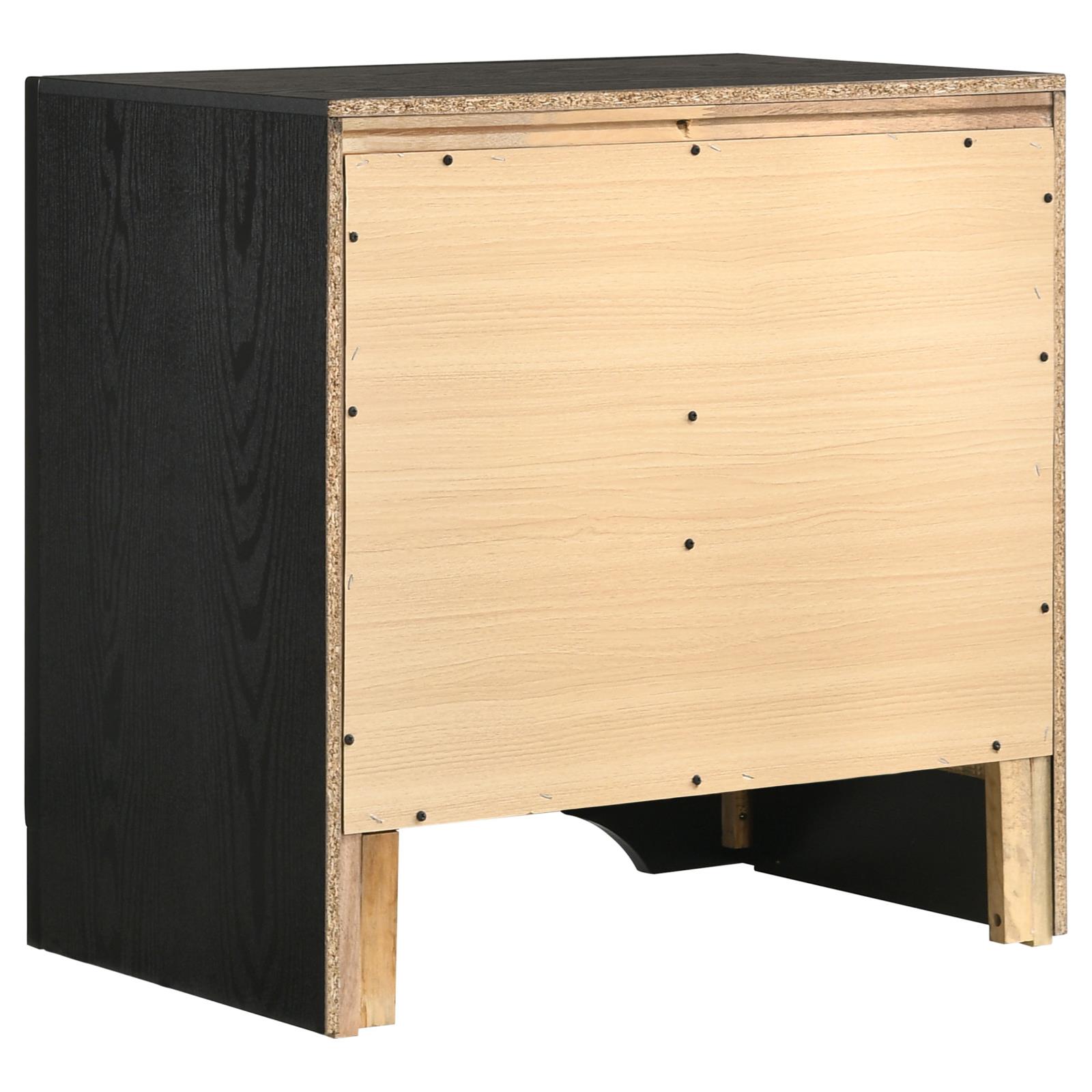 Black 2-drawer Nightstand with Hidden Jewelry Tray