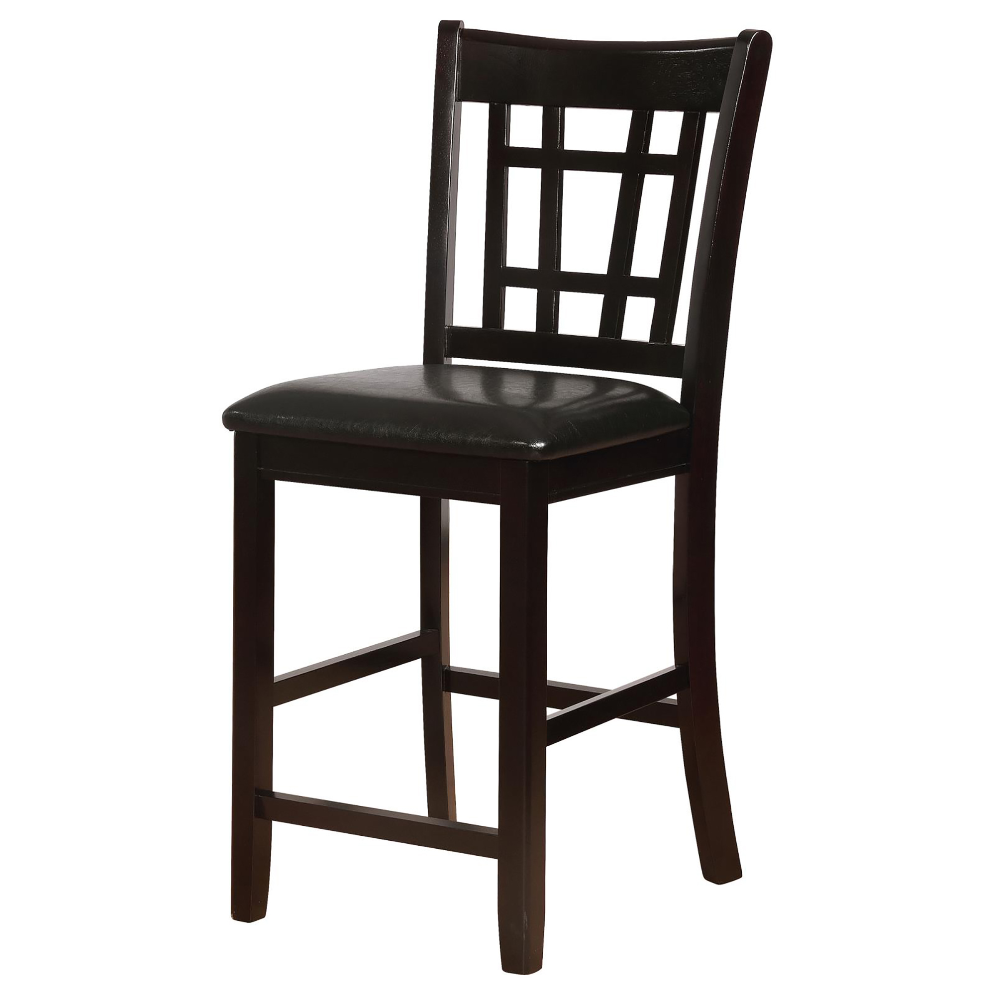 Black and Espresso Lattice Back Counter Height Stools (Set of 2)