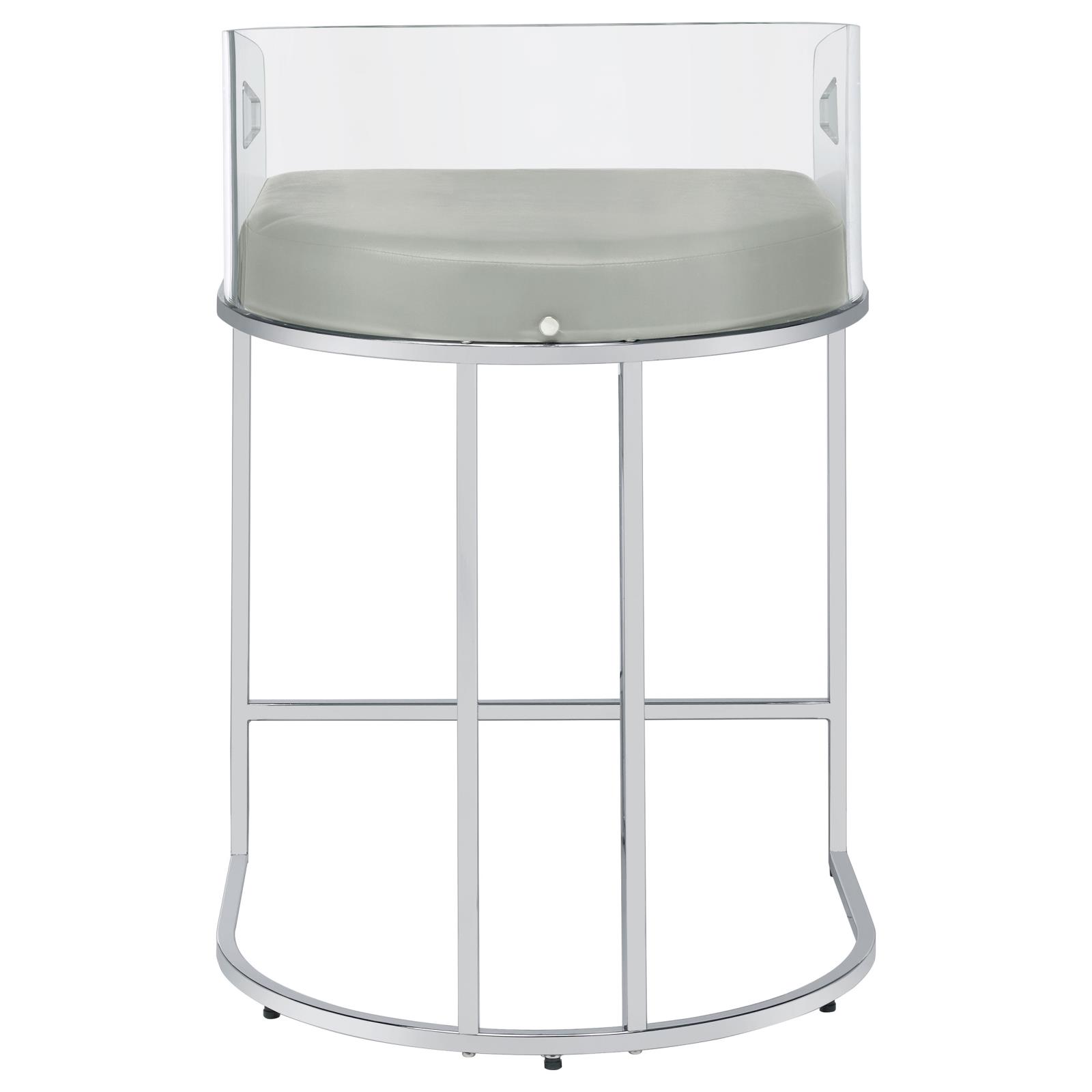 Grey and Chrome Acrylic Back Stools (Set of 2)