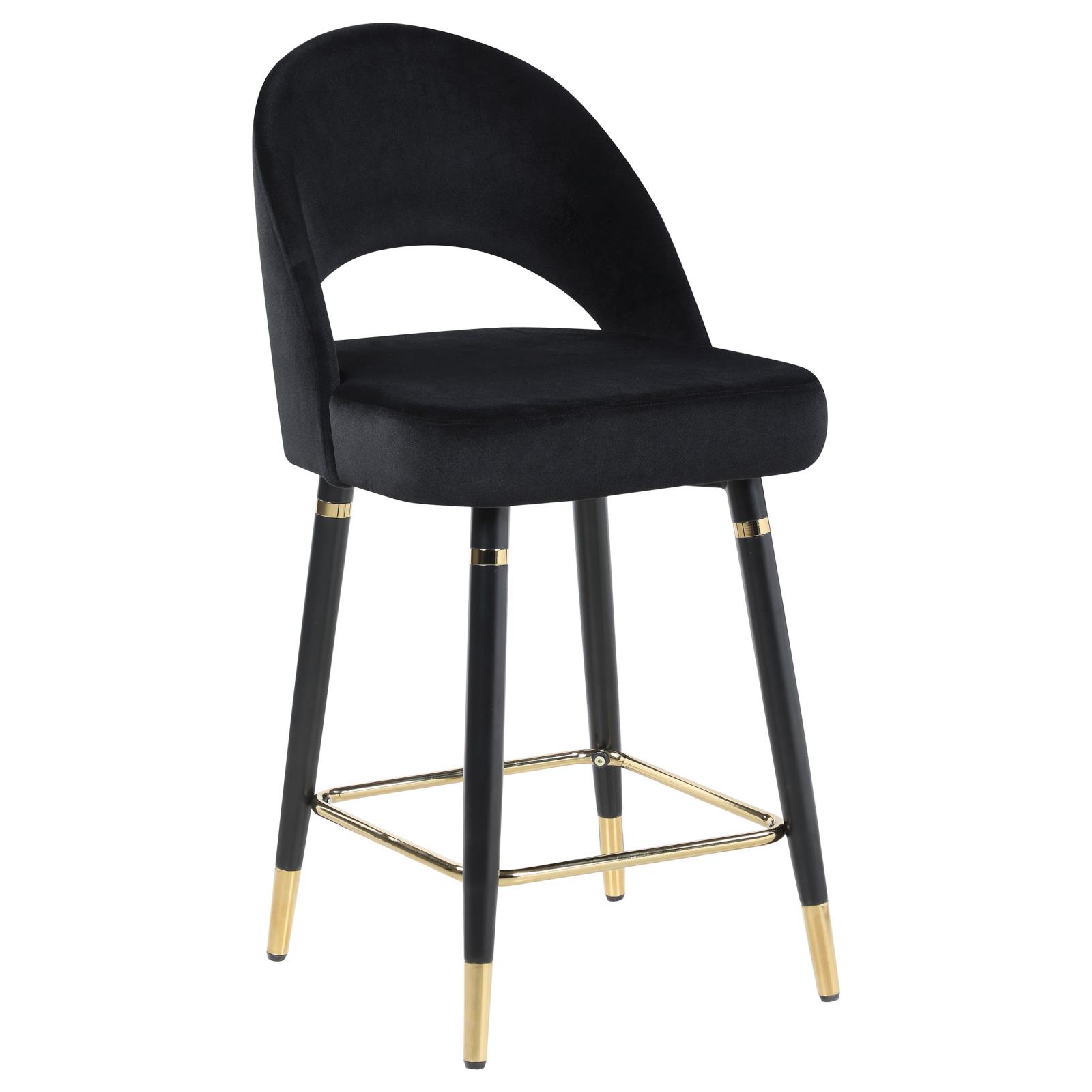 Black Open Back Counter Height Stools (Set of 2)