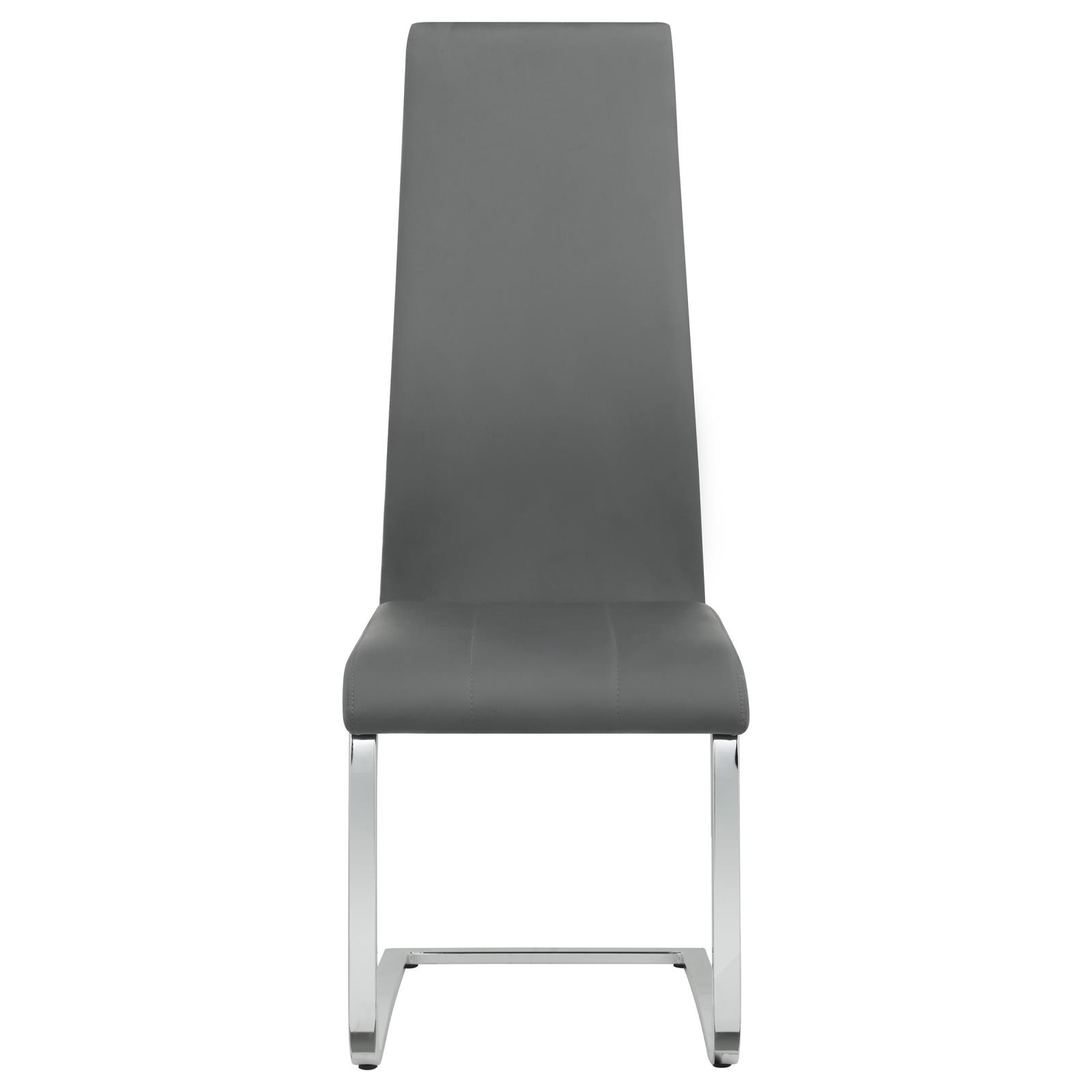 Grey and Chrome High Back Side Chairs (Set of 4)