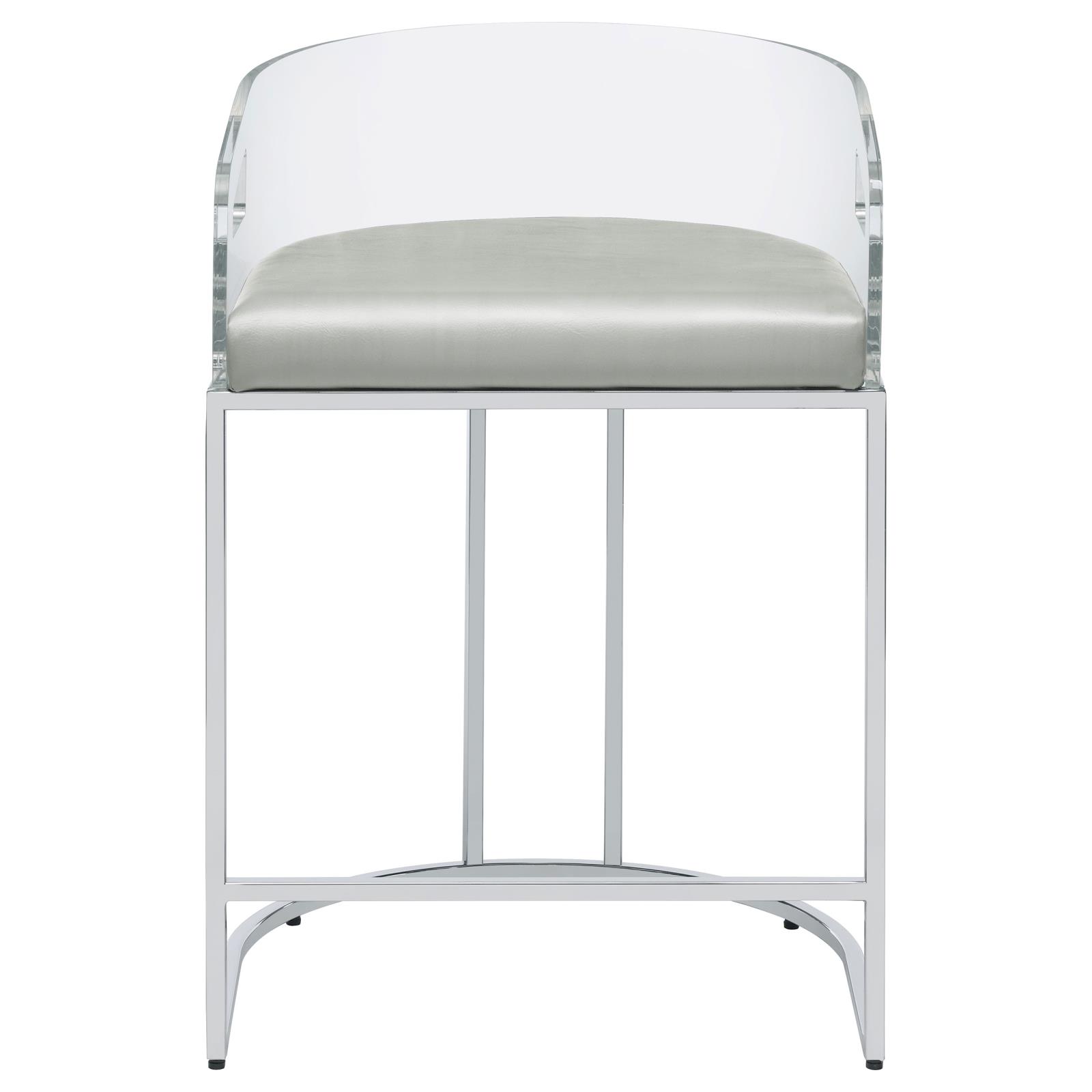 Grey and Chrome Acrylic Back Stools (Set of 2)