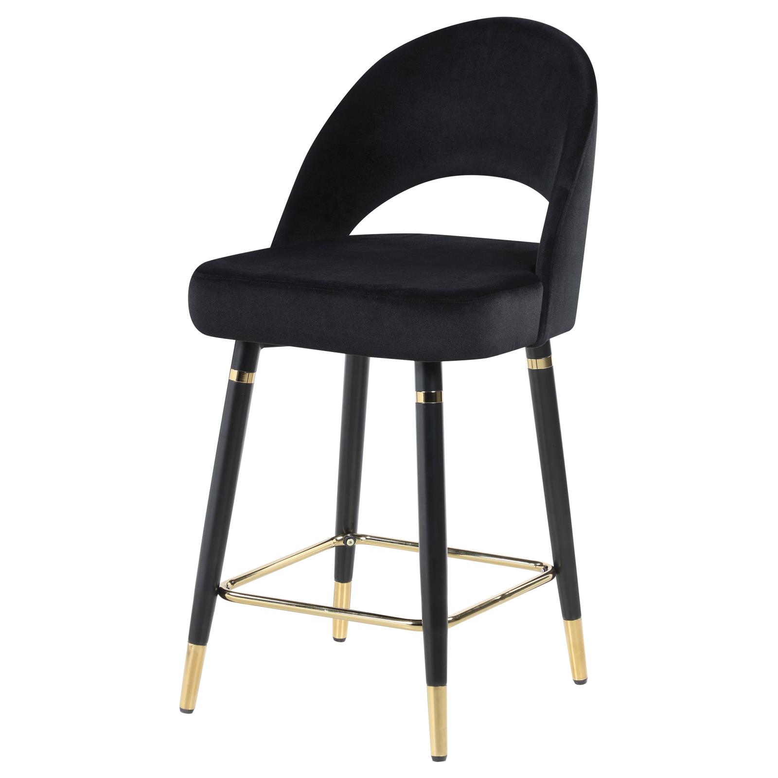 Black Open Back Counter Height Stools (Set of 2)