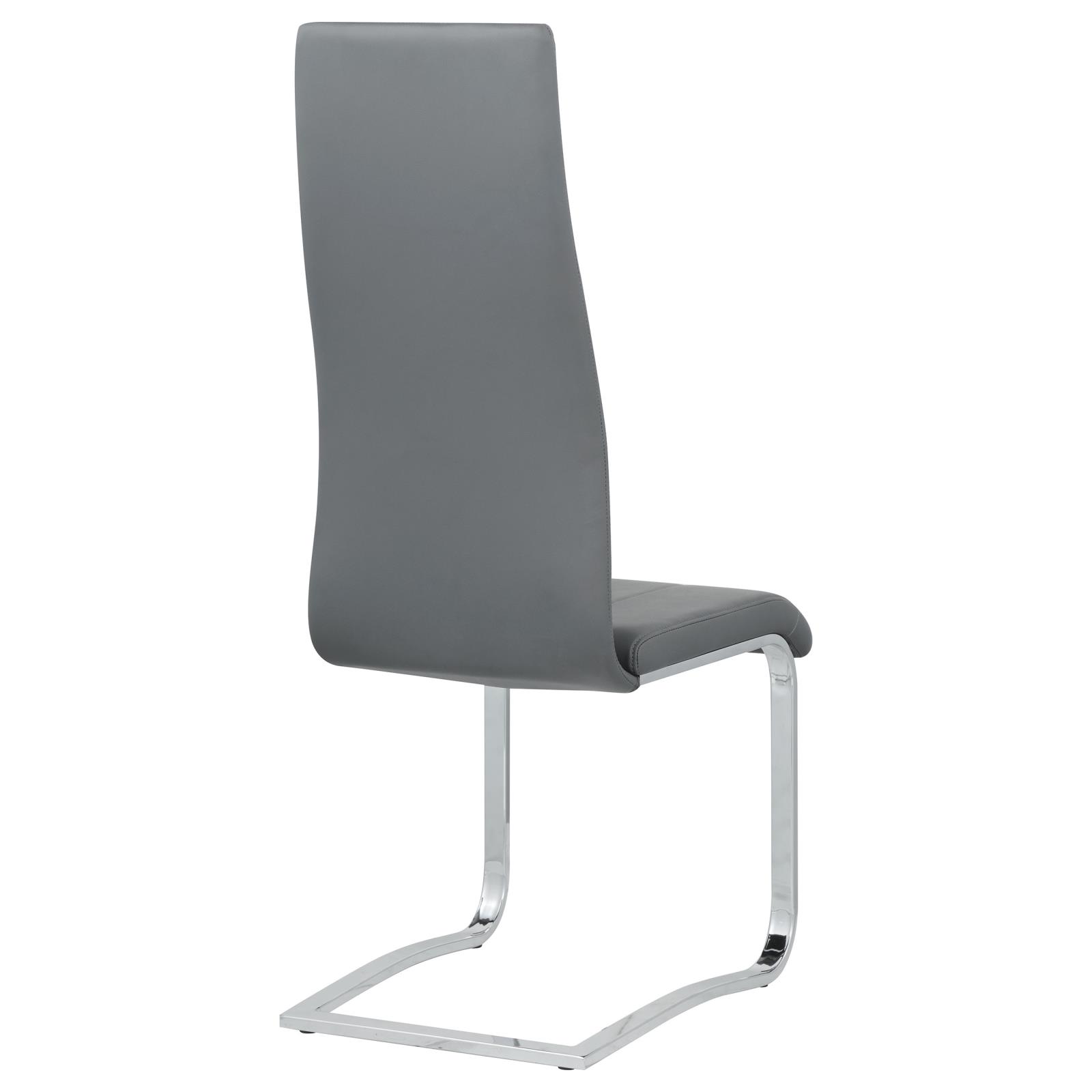 Grey and Chrome High Back Side Chairs (Set of 4)