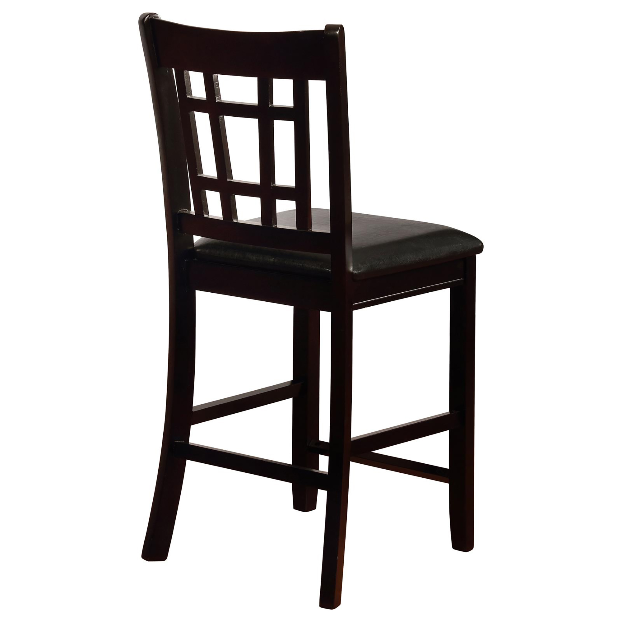 Black and Espresso Lattice Back Counter Height Stools (Set of 2)