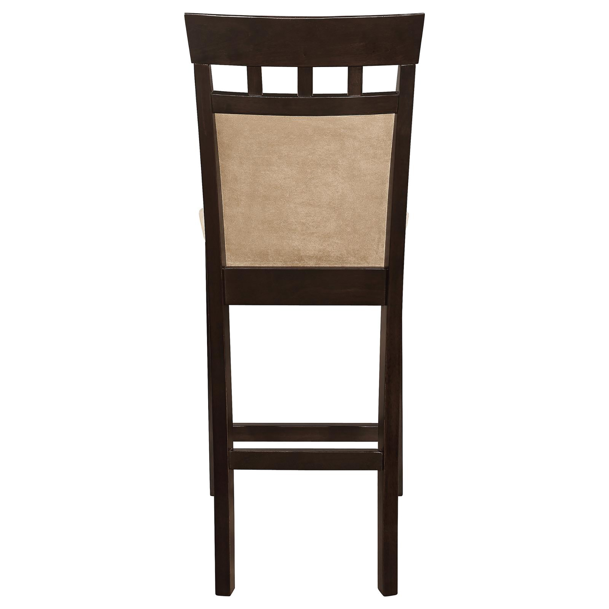 Beige and Cappuccino Upholstered Counter Height Stools (Set of 2)