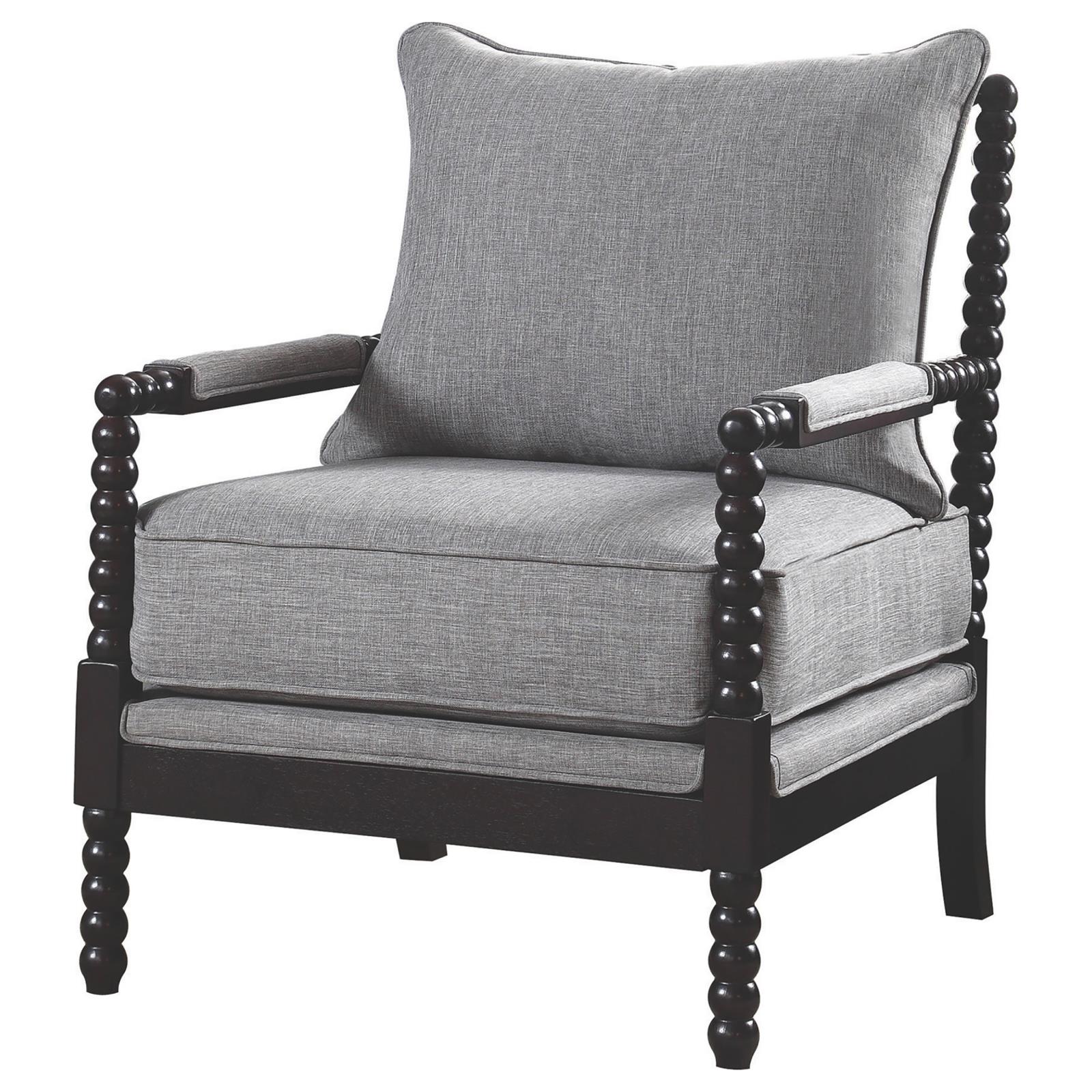 Grey and Black Removable Back Accent Chair