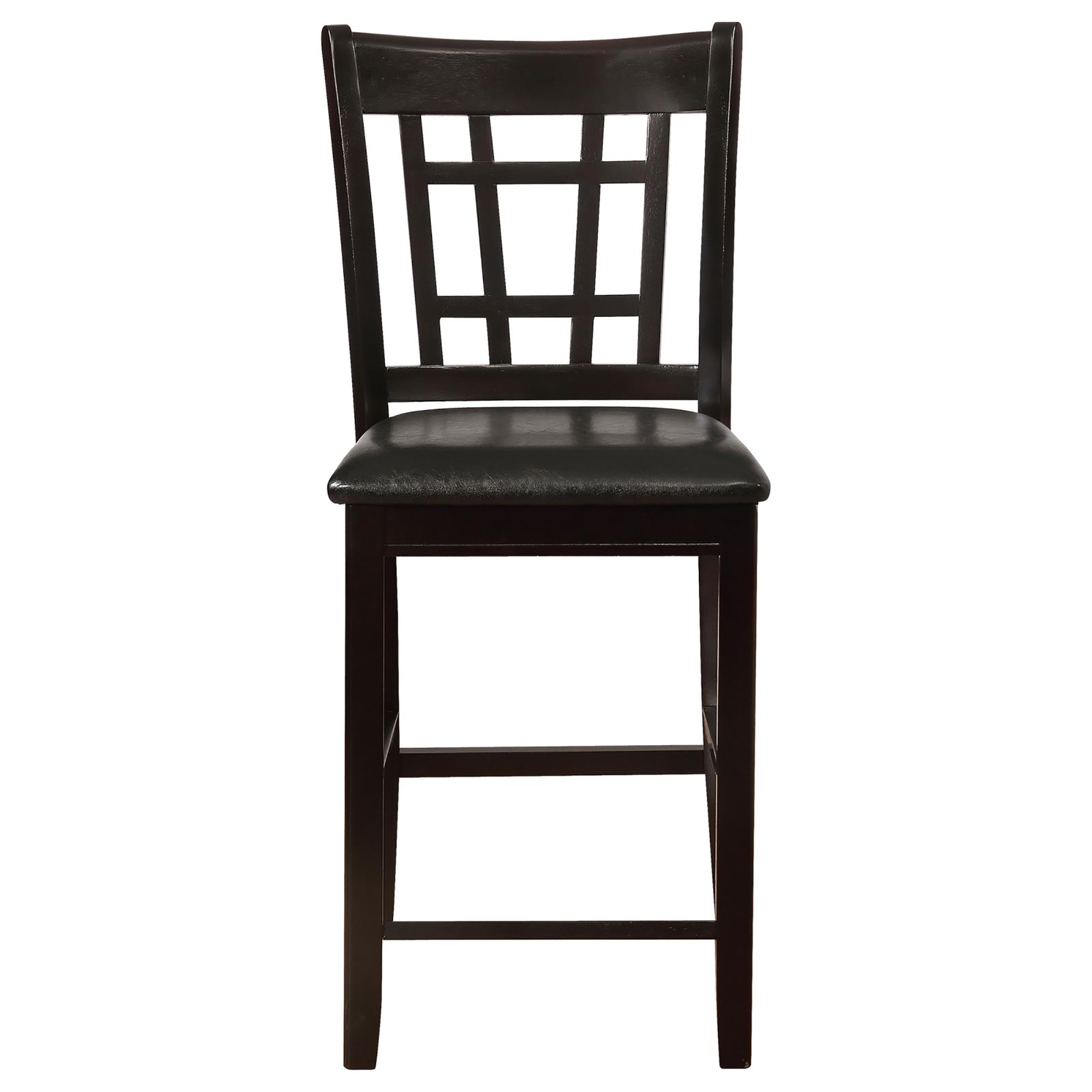 Black and Espresso Lattice Back Counter Height Stools (Set of 2)