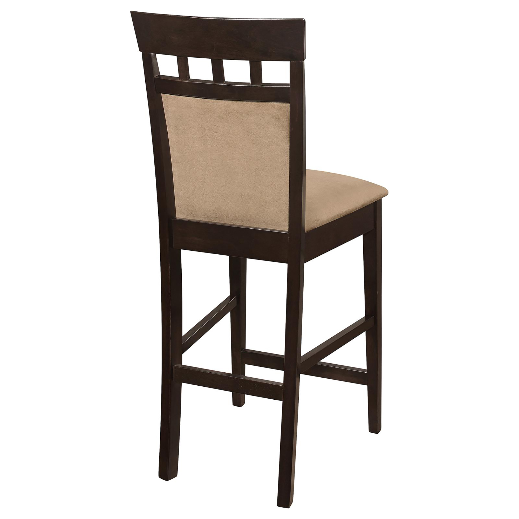 Beige and Cappuccino Upholstered Counter Height Stools (Set of 2)