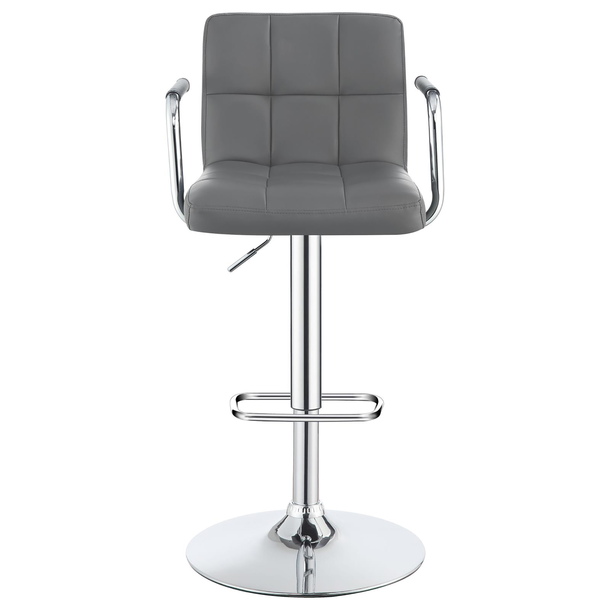 Grey and Chrome Adjustable Bar Stool