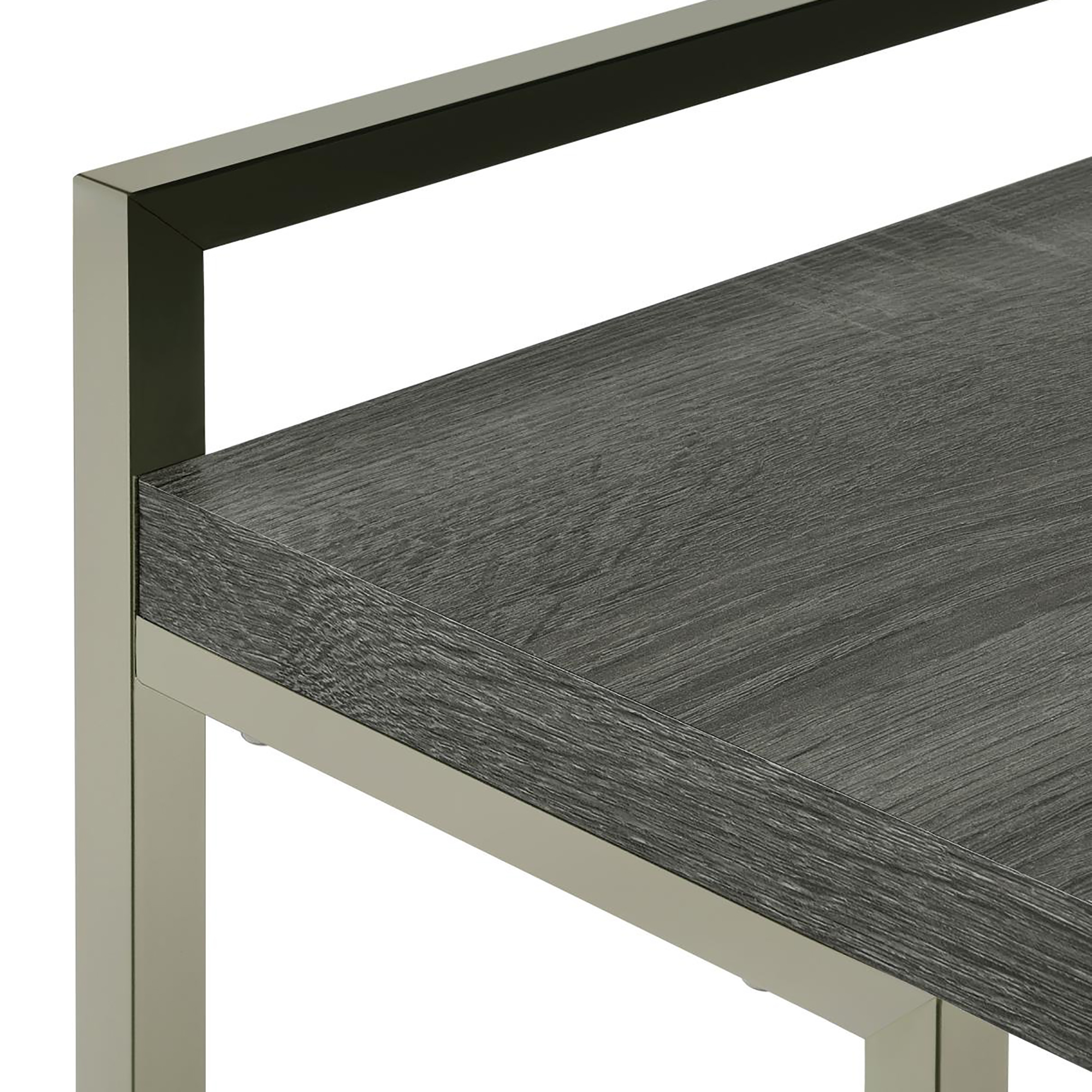 Weathered Grey Rectangular Top Snack Table