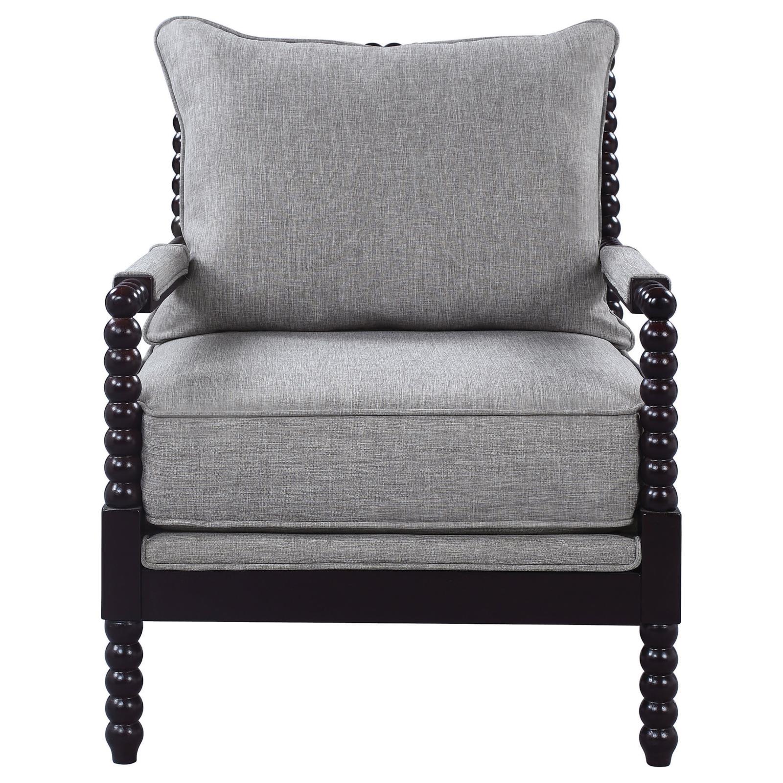 Grey and Black Removable Back Accent Chair