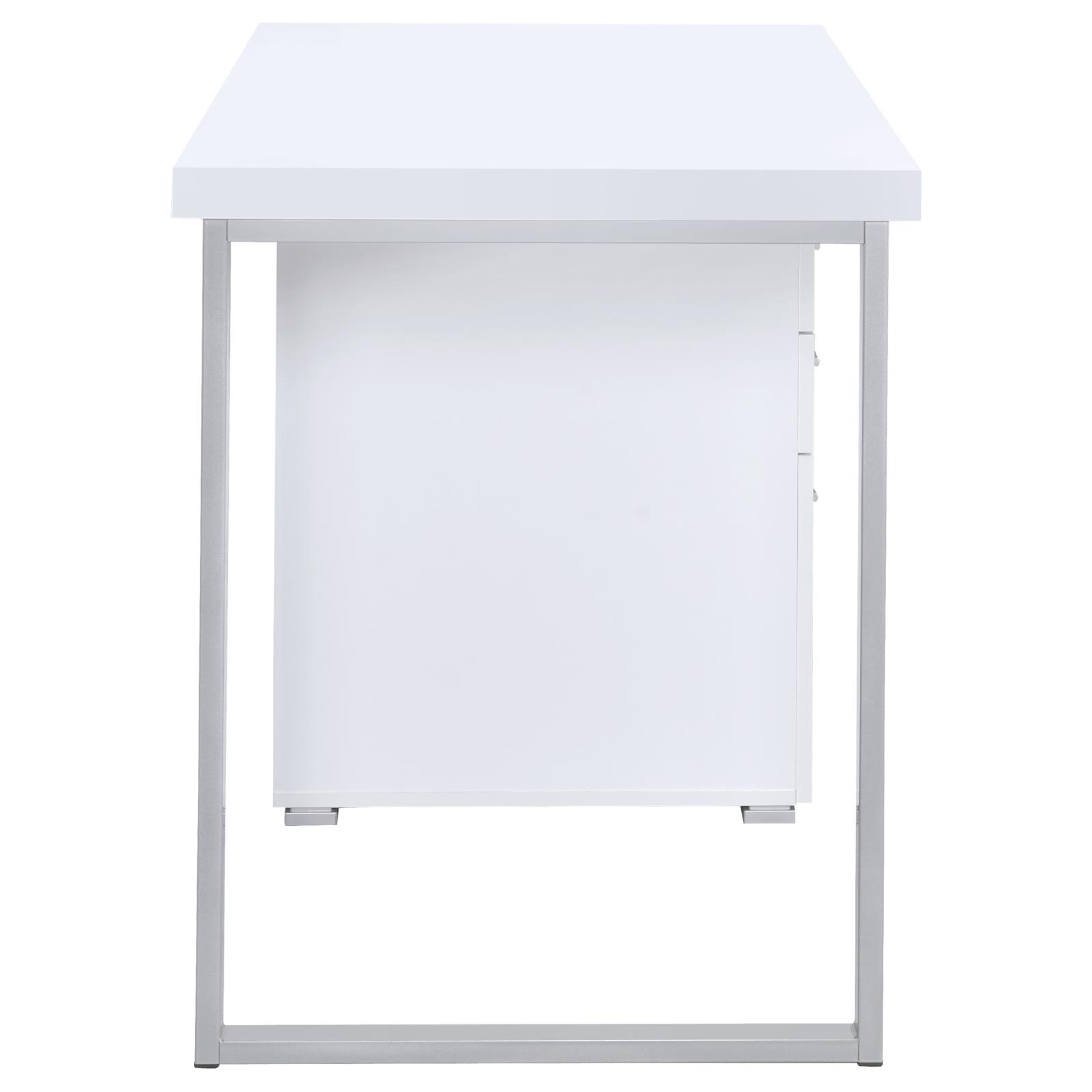 White 3-drawer Reversible Office Desk