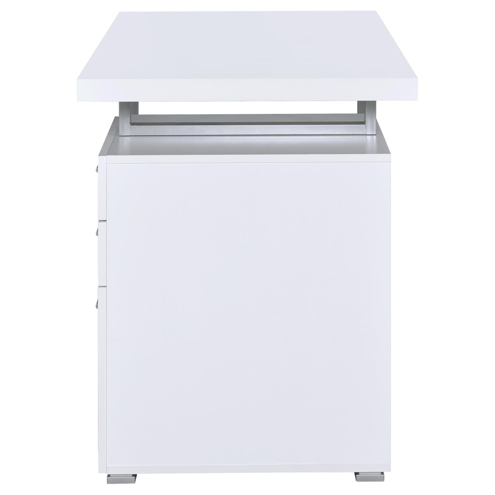 White 3-drawer Reversible Office Desk