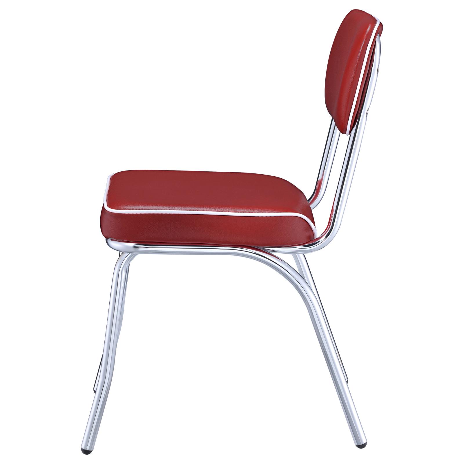 Red and Chrome Upholstered Side Chairs (Set of 2)