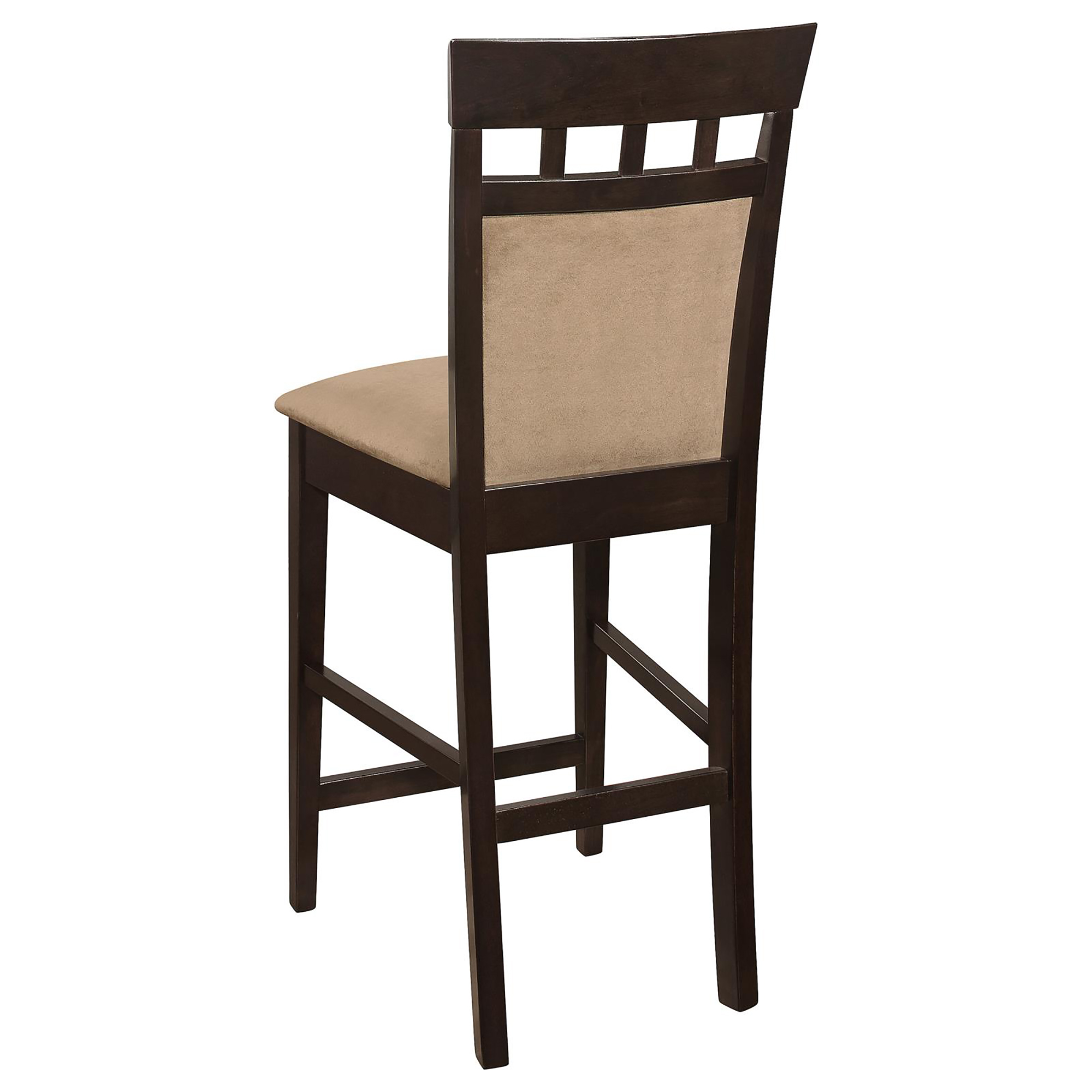 Beige and Cappuccino Upholstered Counter Height Stools (Set of 2)